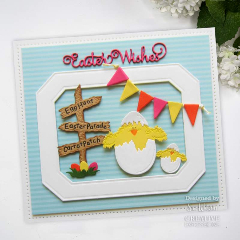 Creative Expressions Sue Wilson Mini Shadowed Sentiments Easter Wishes Craft Die