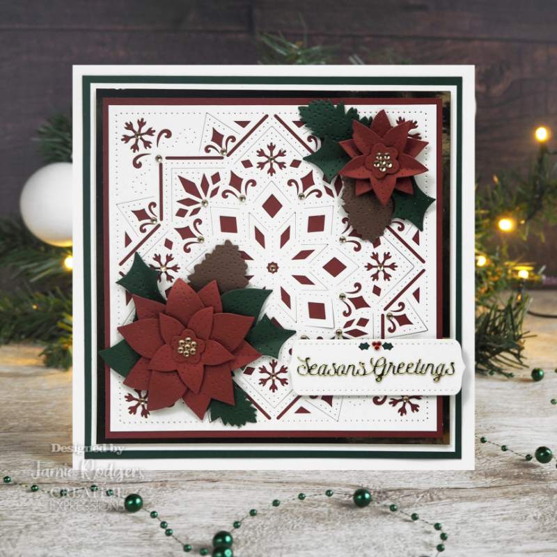 Creative Expressions Jamie Rodgers Pierced Elegant Poinsettia Craft Die