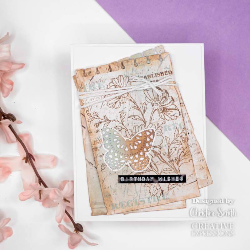 Creative Expressions Sam Poole Shabby Basics Shabby Butterflies Craft Die