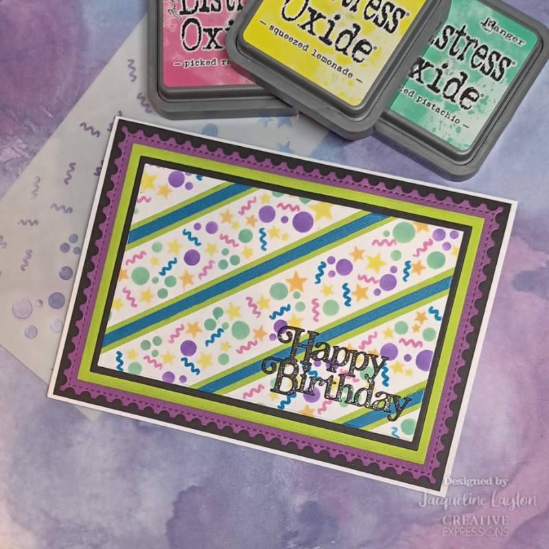 Creative Expressions Party Poppers Washi Strip Layering Stencil