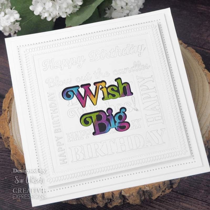 Creative Expressions Sue Wilson Boxed Sentiments Birthday Wishes Craft Die