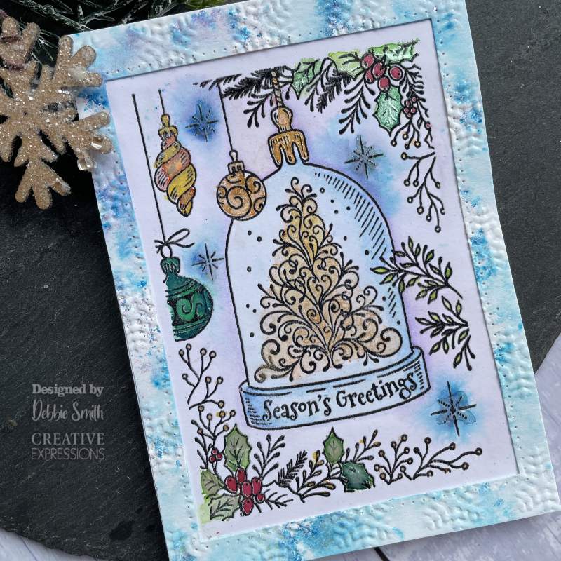 Creative Expressions Designer Boutique Snow Dome 6 in x 4 in Clear Stamp Set