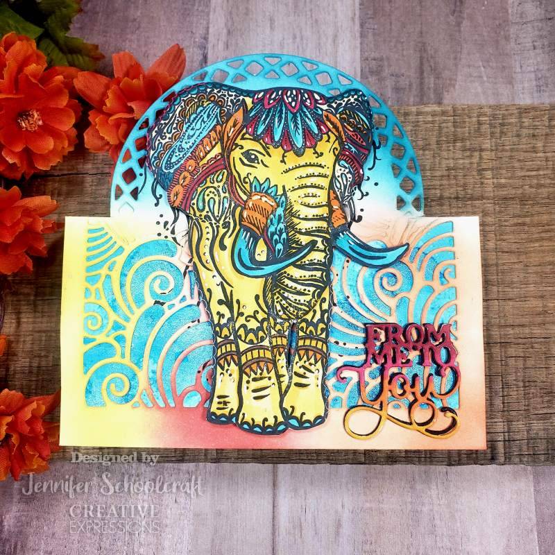 Creative Expressions Designer Boutique Doodle Elephant 6 in x 4 in Clear Stamp Set