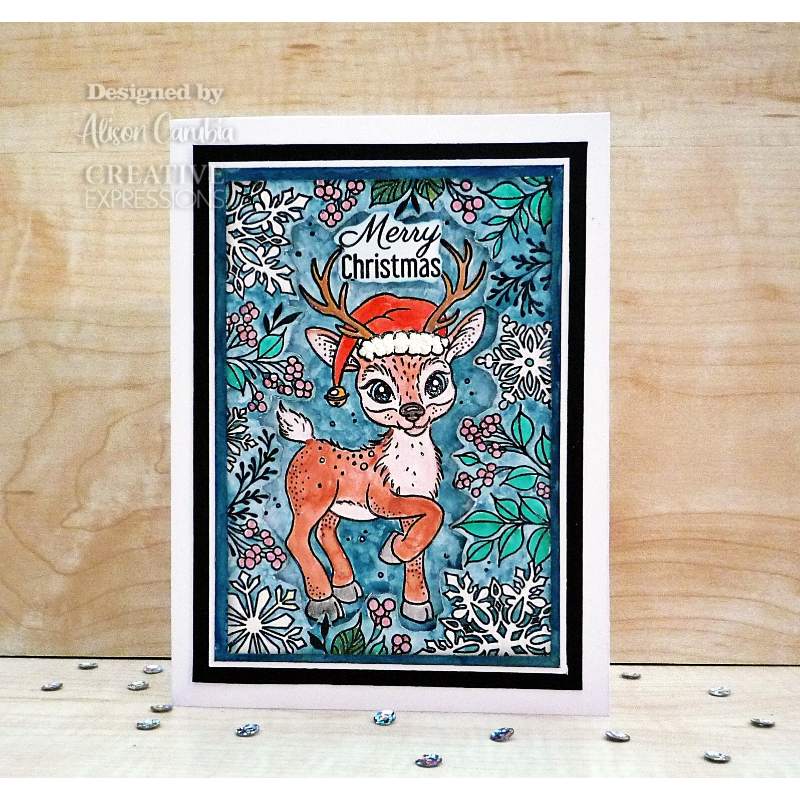 Creative Expressions Designer Boutique Doe A Deer 6 in x 4 in Clear Stamp Set