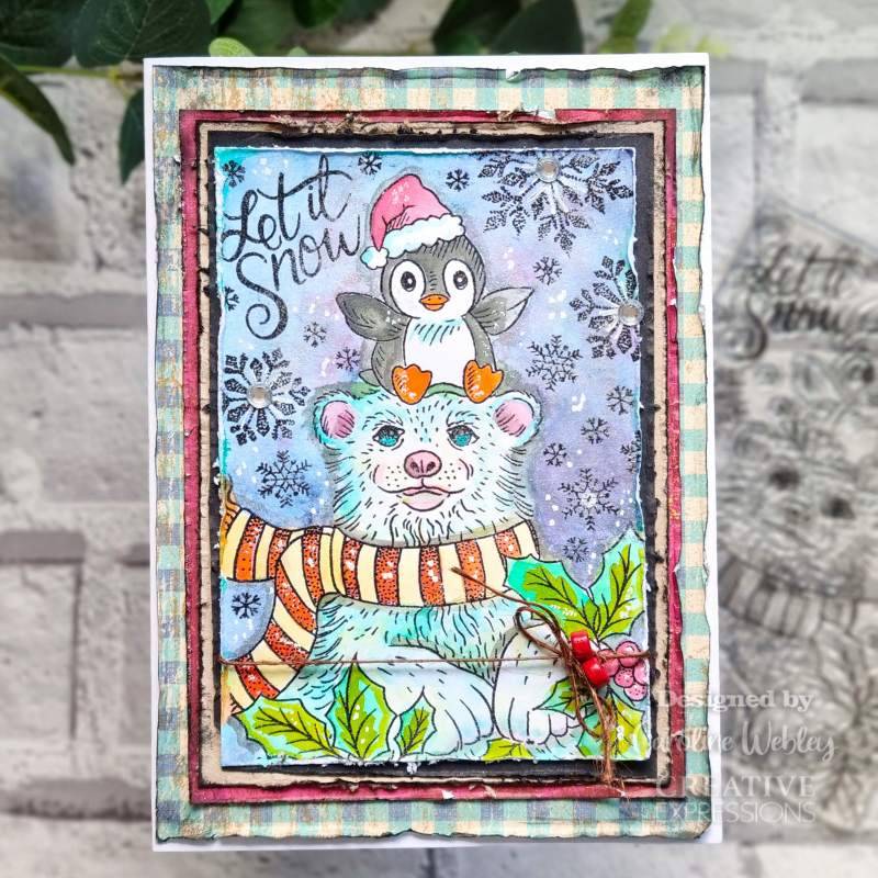 Creative Expressions Designer Boutique Snow Buddies 6 in x 4 in Clear Stamp Set