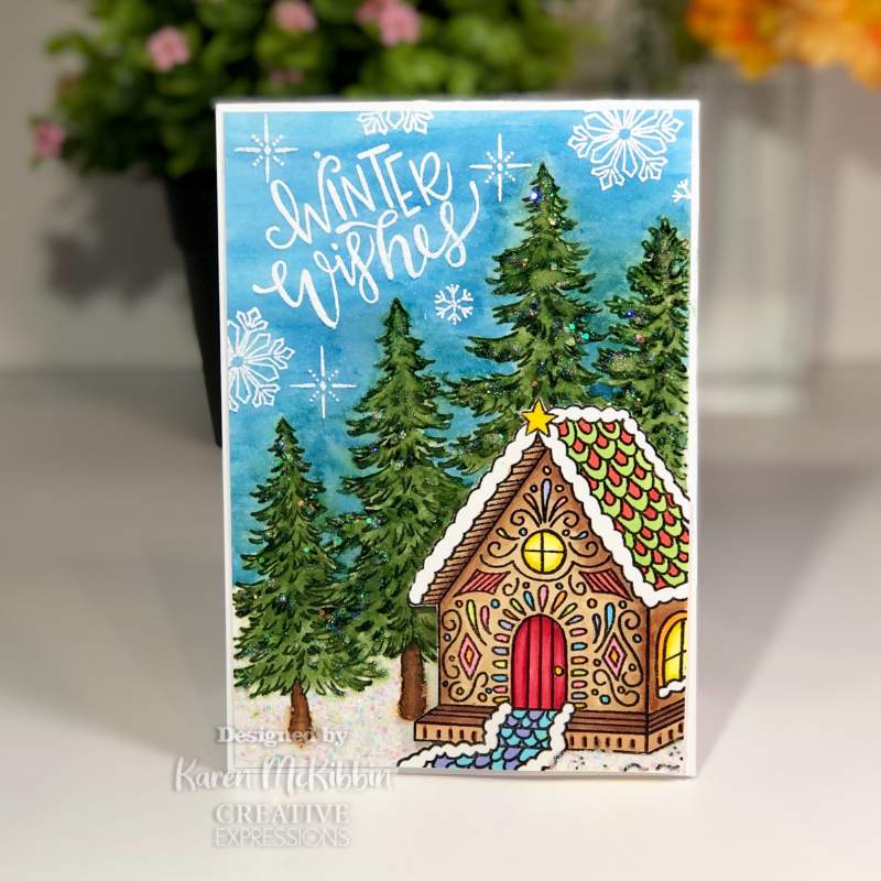 Creative Expressions Designer Boutique Gingerbread Cottage 6 in x 4 in Clear Stamp Set