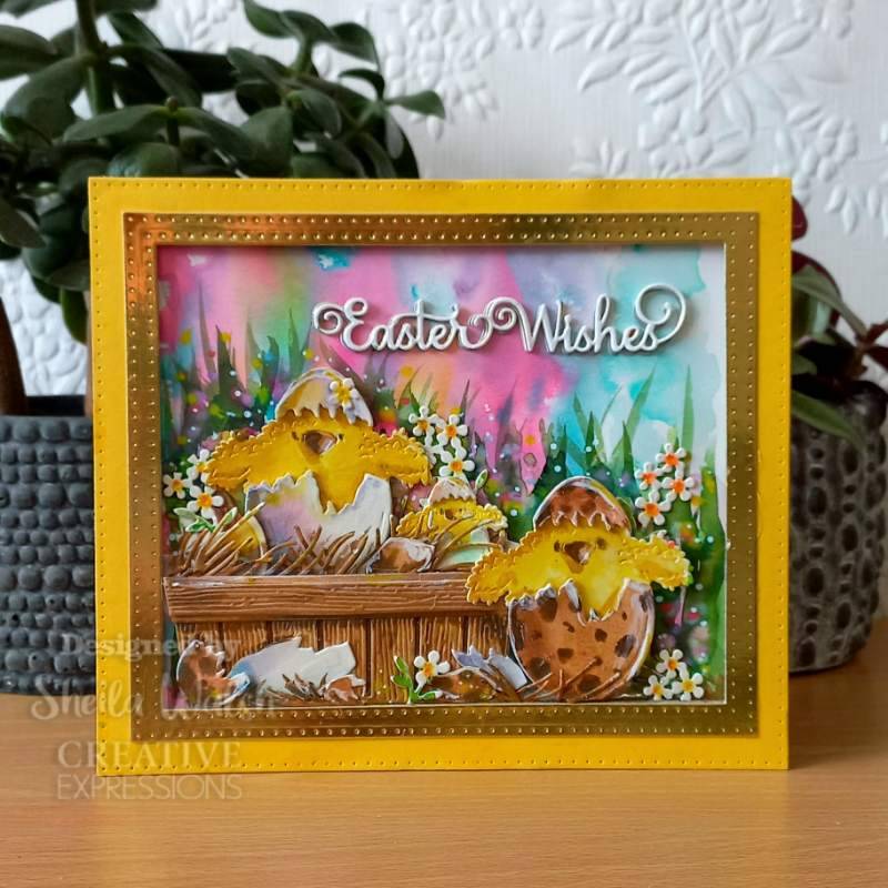 Creative Expressions Sue Wilson Mini Shadowed Sentiments Easter Wishes Craft Die