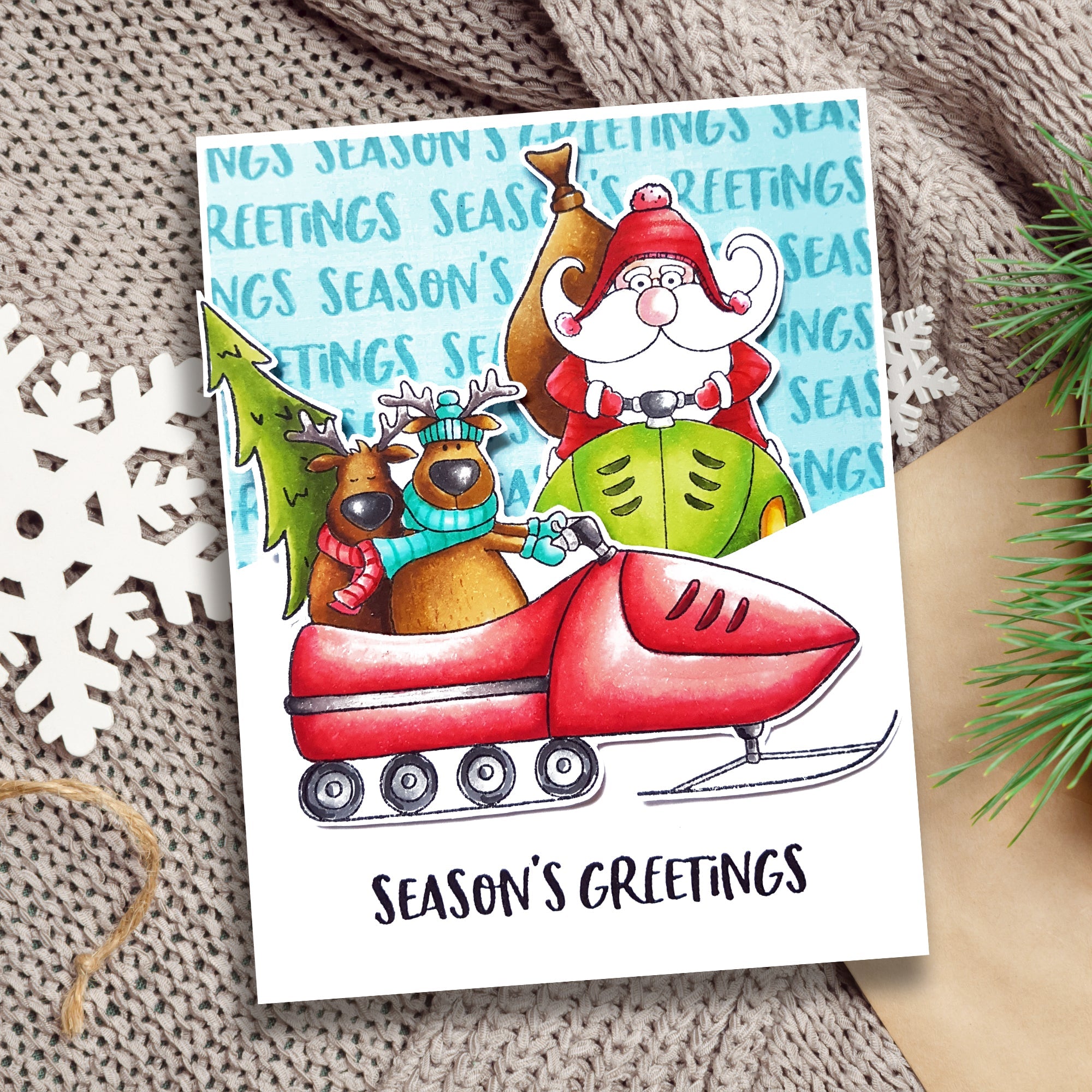 Creative Expressions Jane's Doodles Santa's Coming To Town 6 in x 8 in Clear Stamp Set