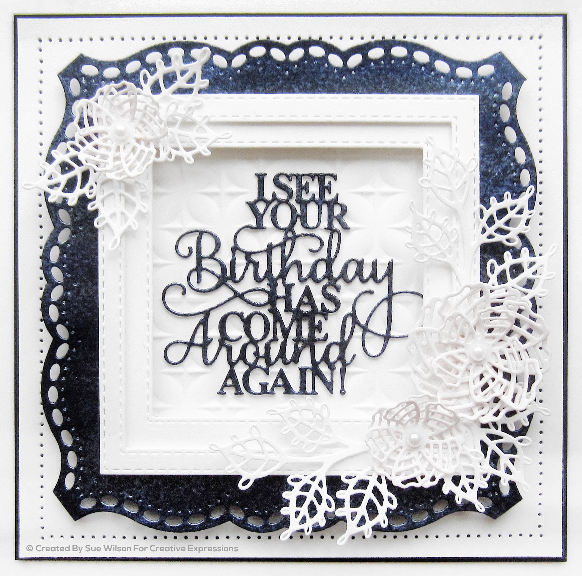 Sue Wilson Mini Expressions I See Your Birthday Has Come Around Again Craft Die