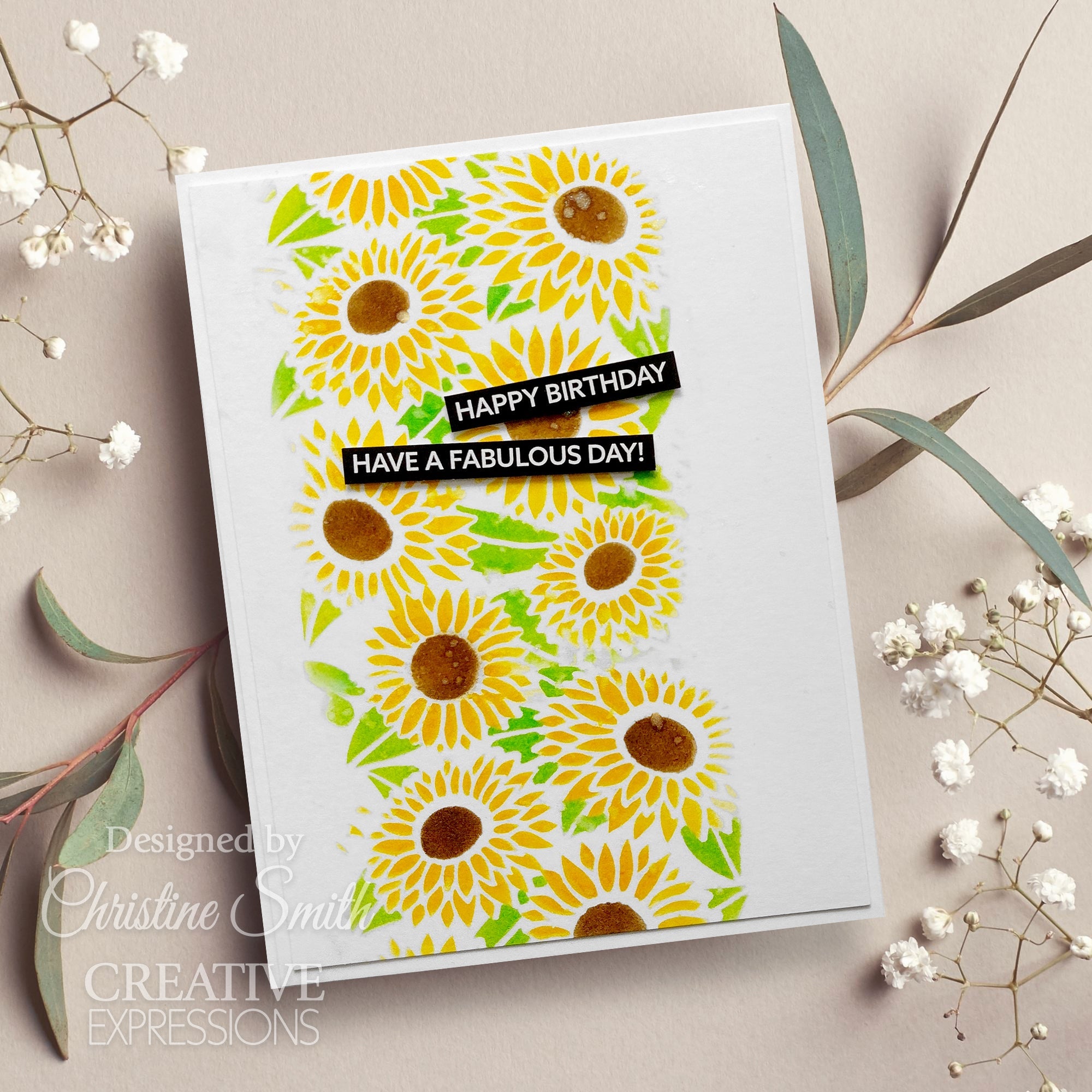 Creative Expressions Sunflowers Mini Triple Layering Stencil 4 in x 3 in Set of 3