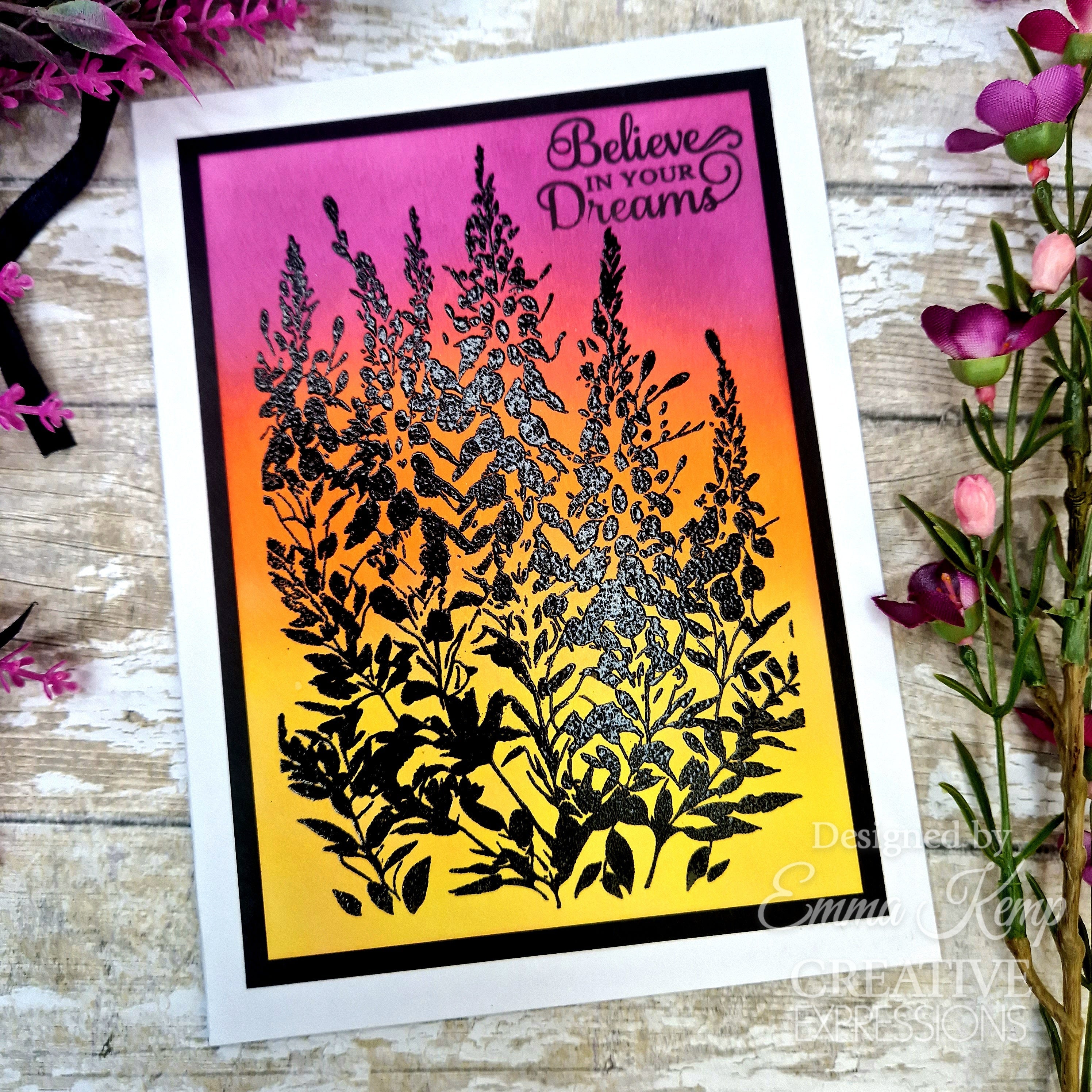 Creative Expressions Foxglove Garden 4 in x 6 in Pre Cut Rubber Stamp