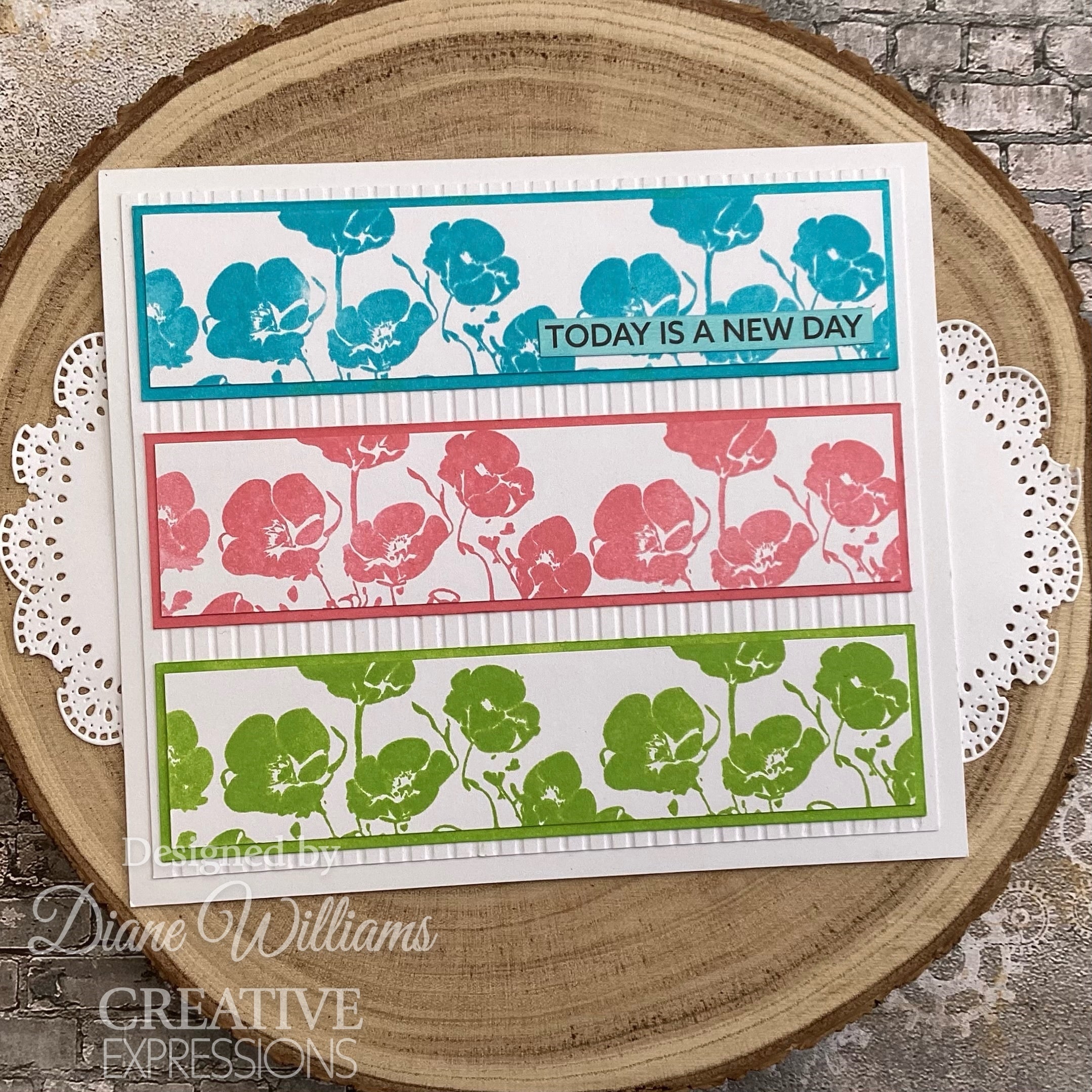 Creative Expressions Poppy Patch 4 in x 6 in Pre Cut Rubber Stamp