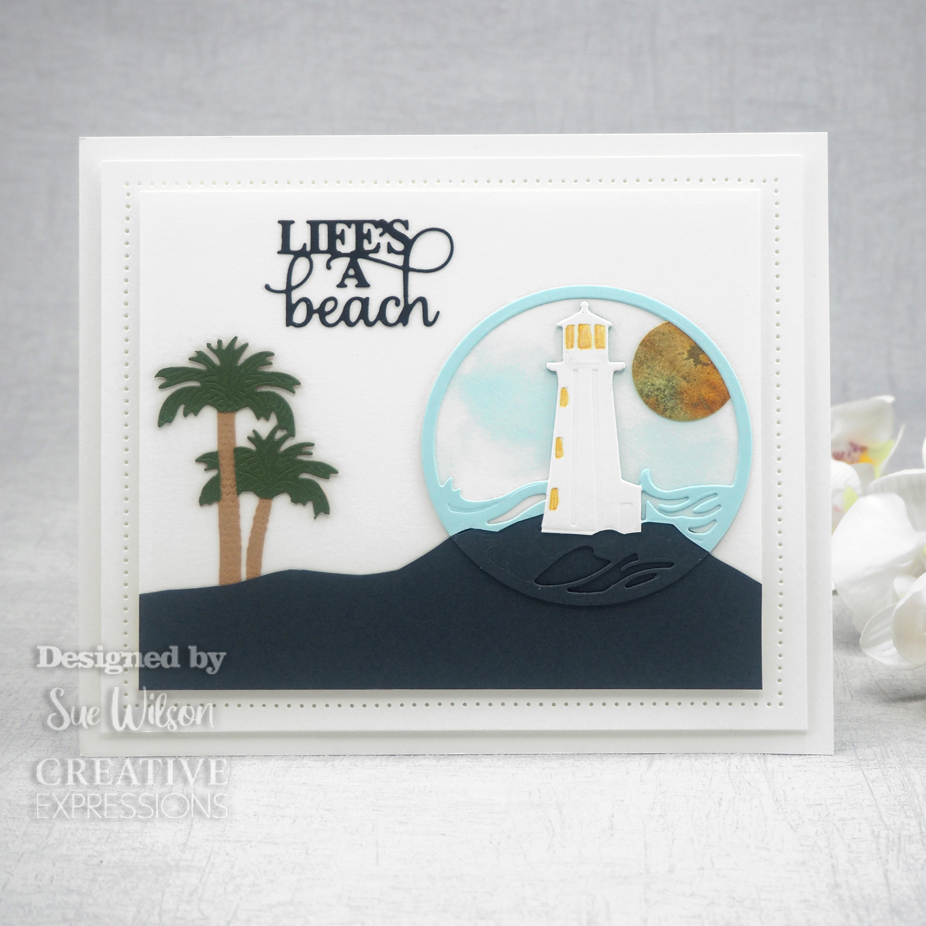 Creative Expressions Sue Wilson Mini Sentiments Life's A Beach Craft Die