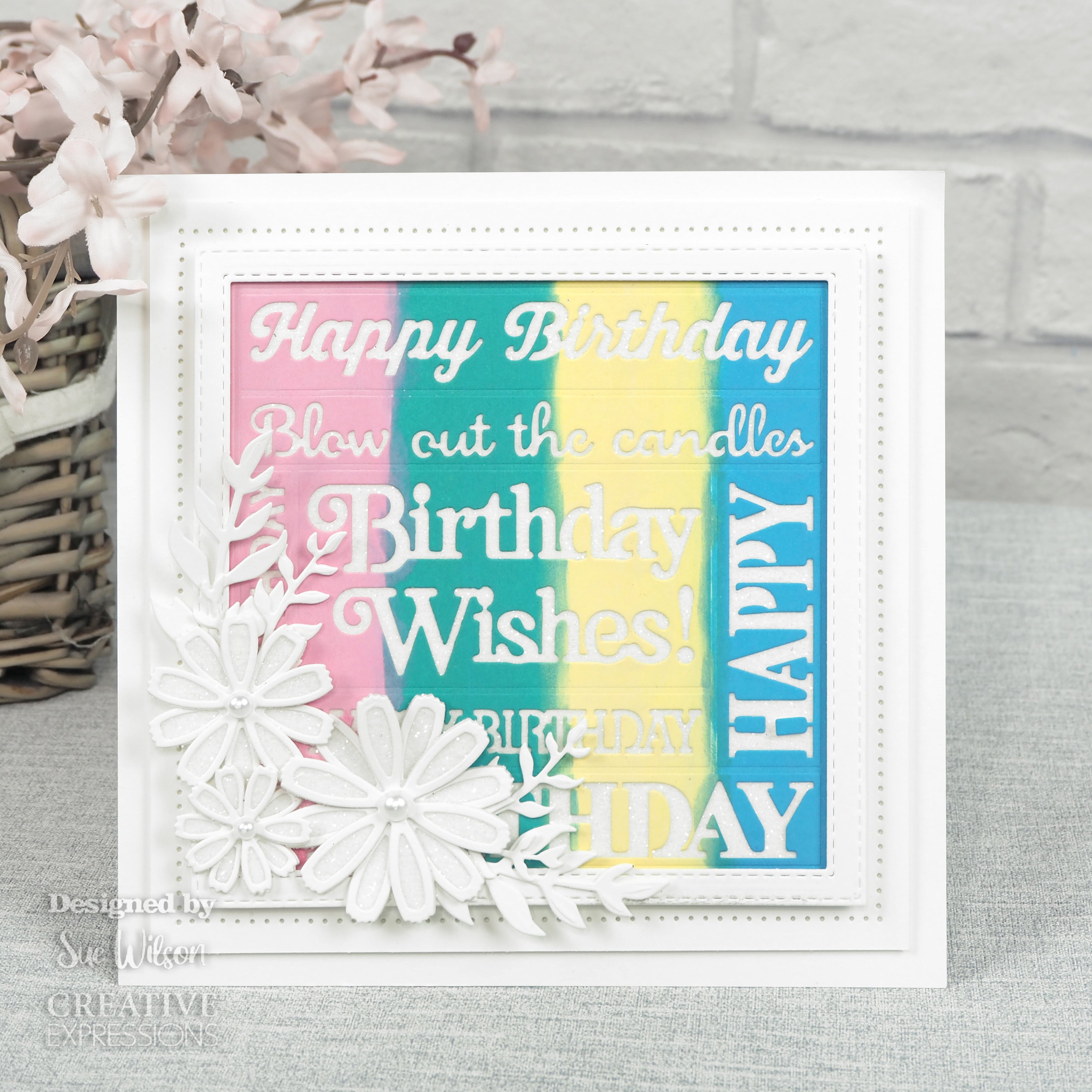 Creative Expressions Sue Wilson Boxed Sentiments Birthday Wishes Craft Die