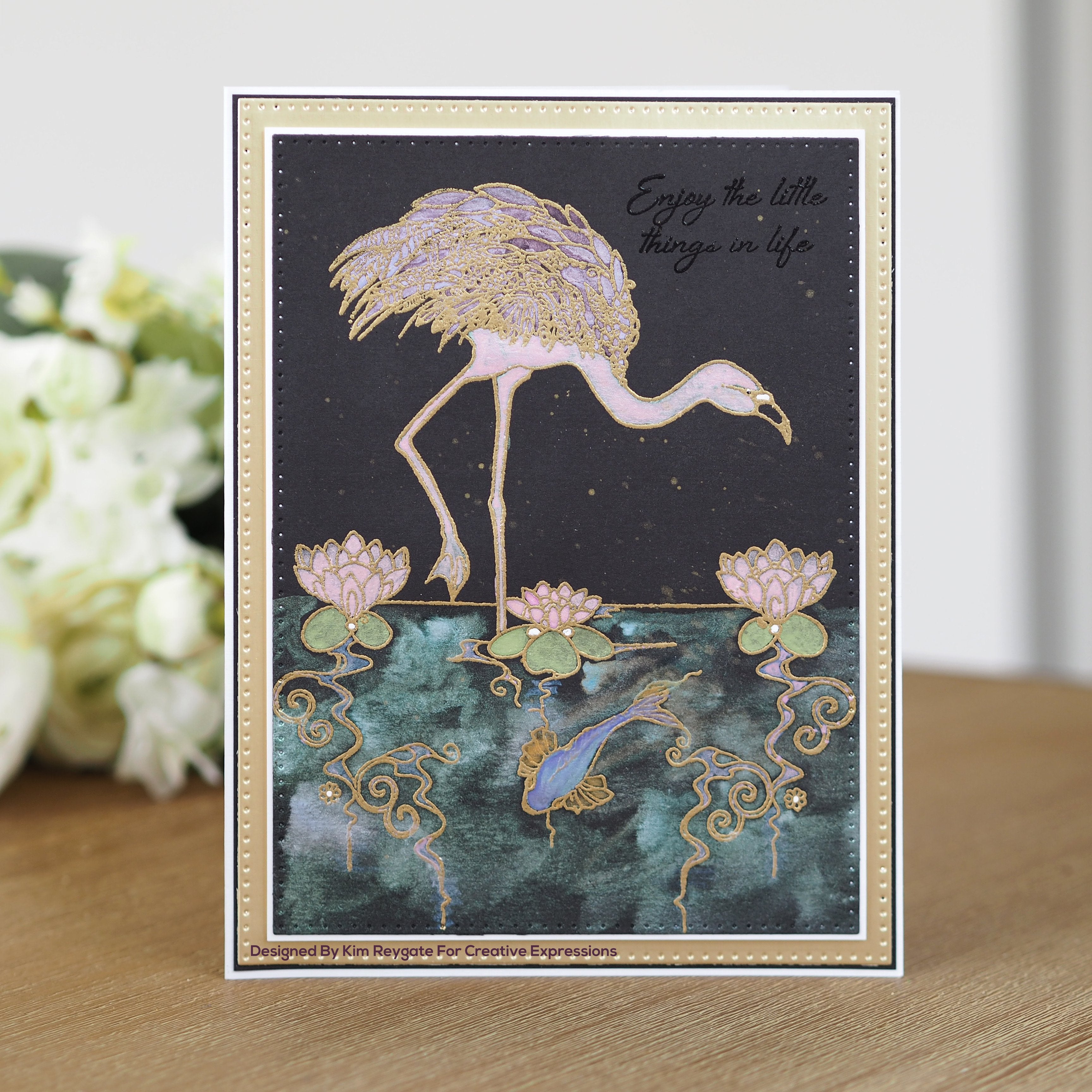 Designer Boutique Collection Flamingo Oasis A5 Clear Stamp