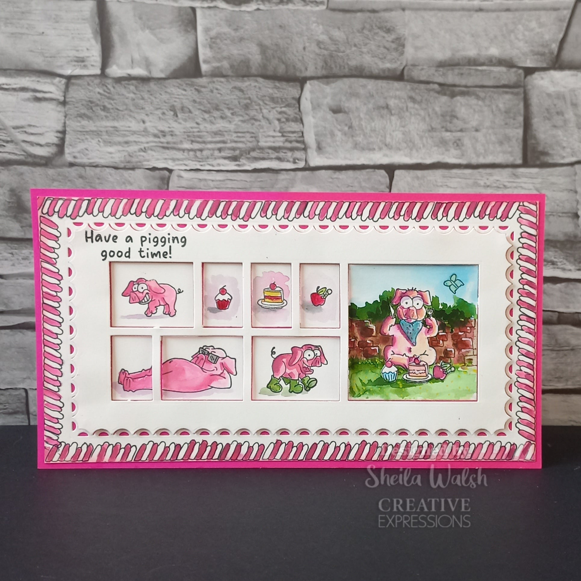 Creative Expressions Pigging Good Time 6 in x 4 in Clear Stamp Set