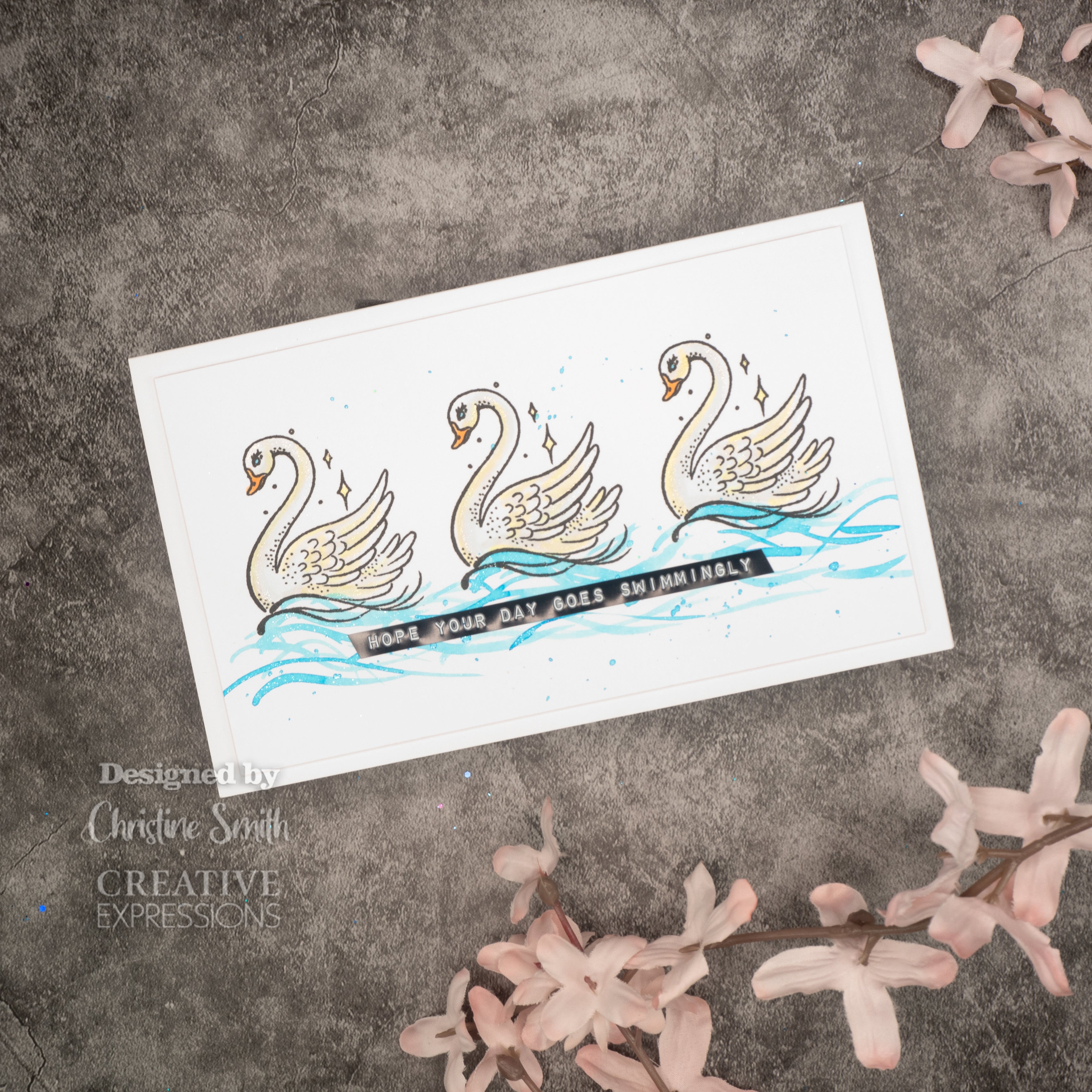 Creative Expressions Designer Boutique Swan In A Million 6 in x 4 in Stamp Set