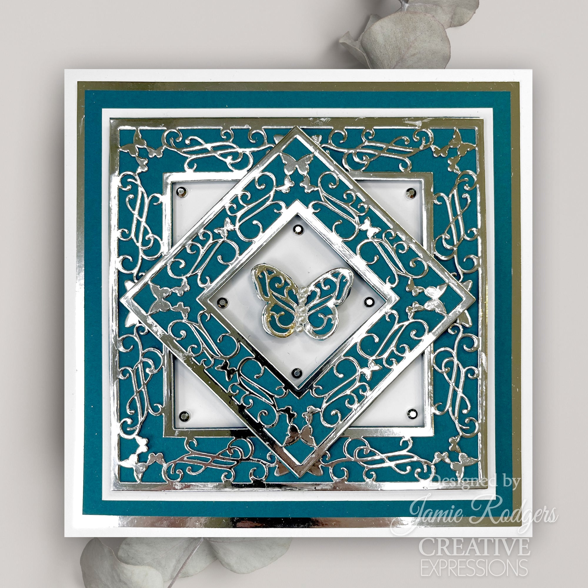 Creative Expressions Jamie Rodgers Butterfly Square Frame Craft Die