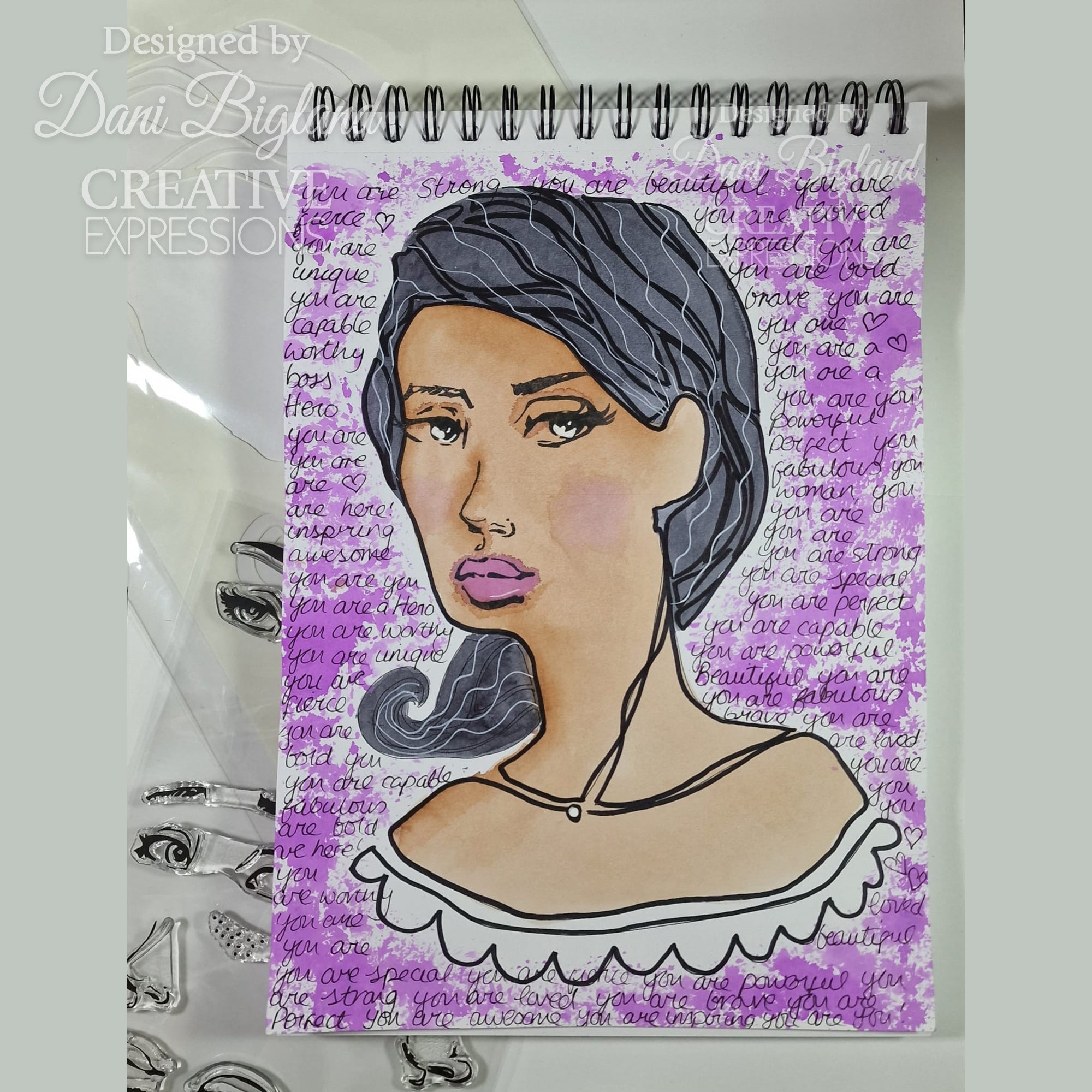 Creative Expressions Jane Davenport Facetime Features 6 in x 8 in Clear Stamp Set