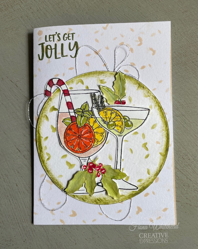 Creative Expressions Jane's Doodles Holiday Cheers 6 in x 8 in Clear Stamp Set