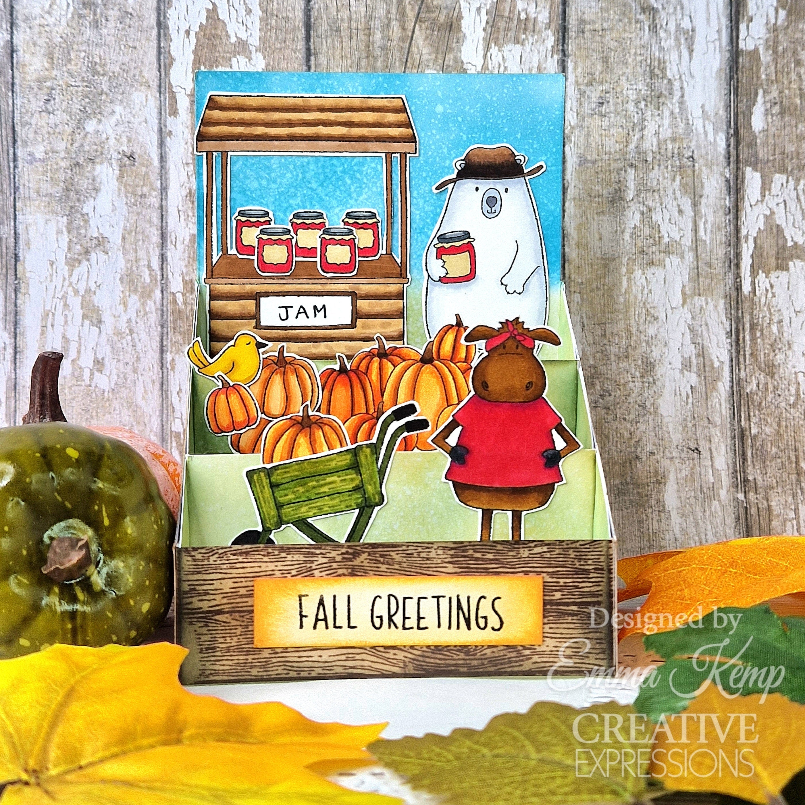 Creative Expressions Jane's Doodles Apple Pumpkin Spice 6 in x 8 in Clear Stamp Set