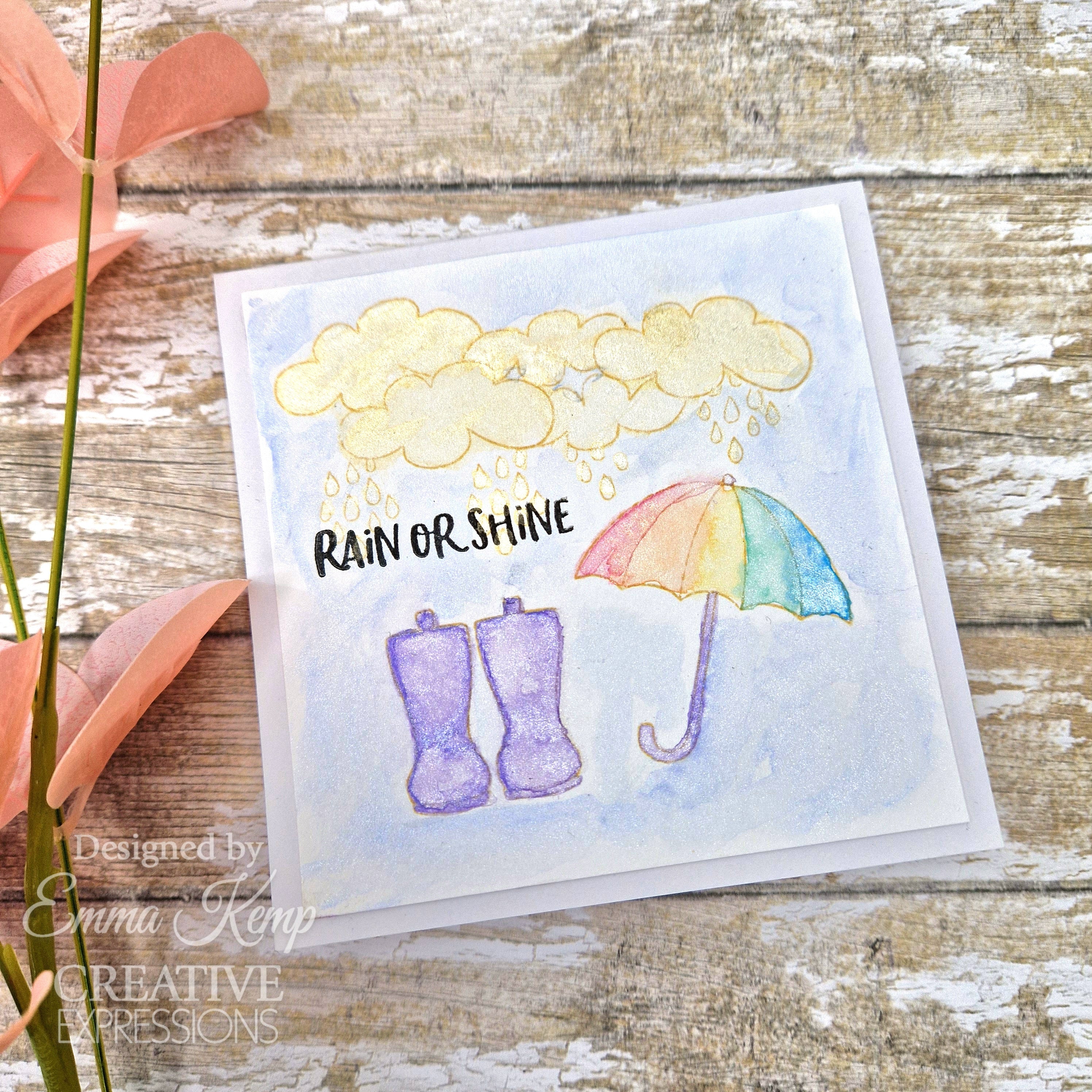 Creative Expressions Jane's Doodles Rain or Shine 4 in x 6 in Clear Stamp Set