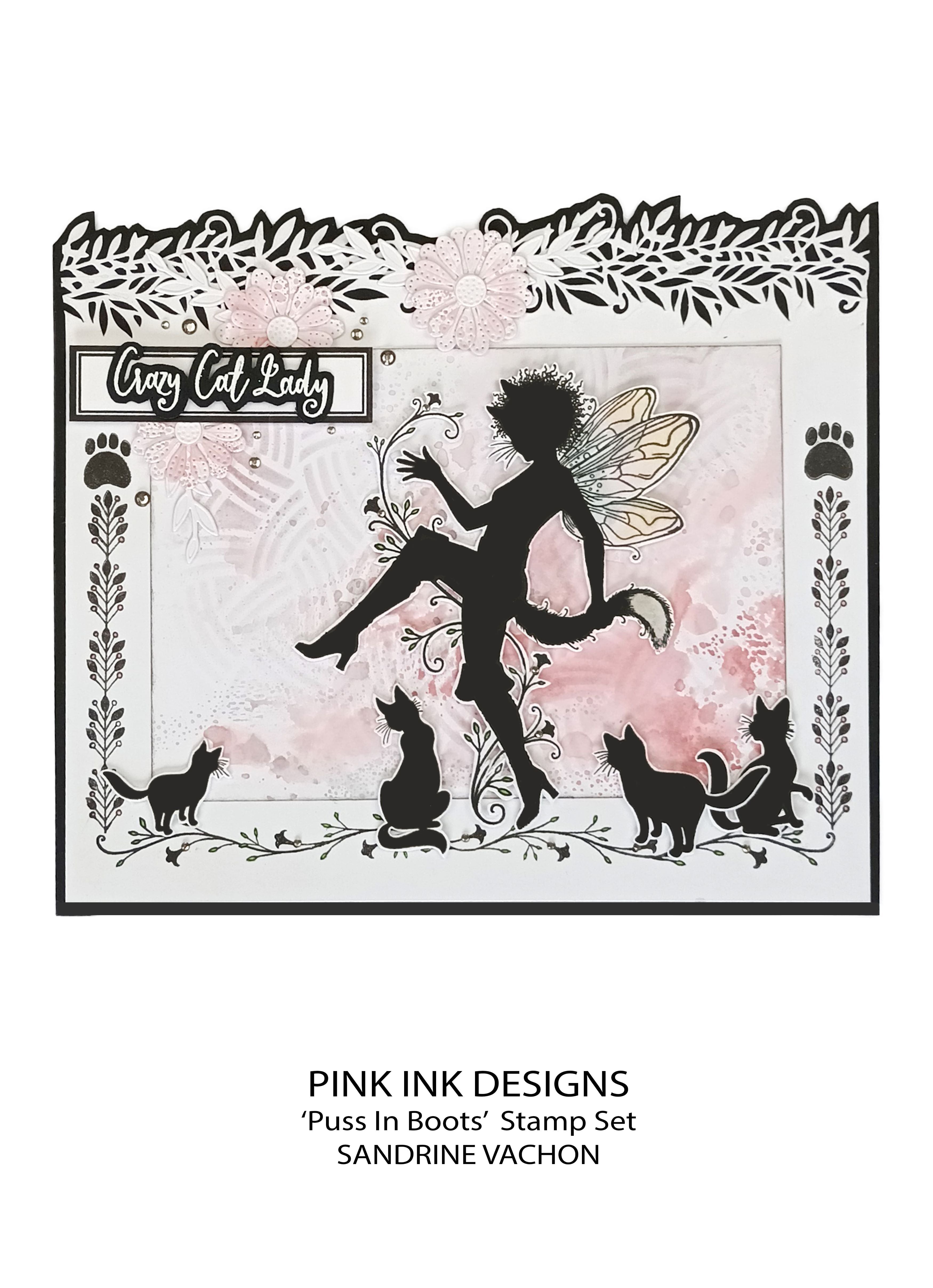 Pink Ink Designs Puss In Boots 6 in x 8 in Clear Stamp Set