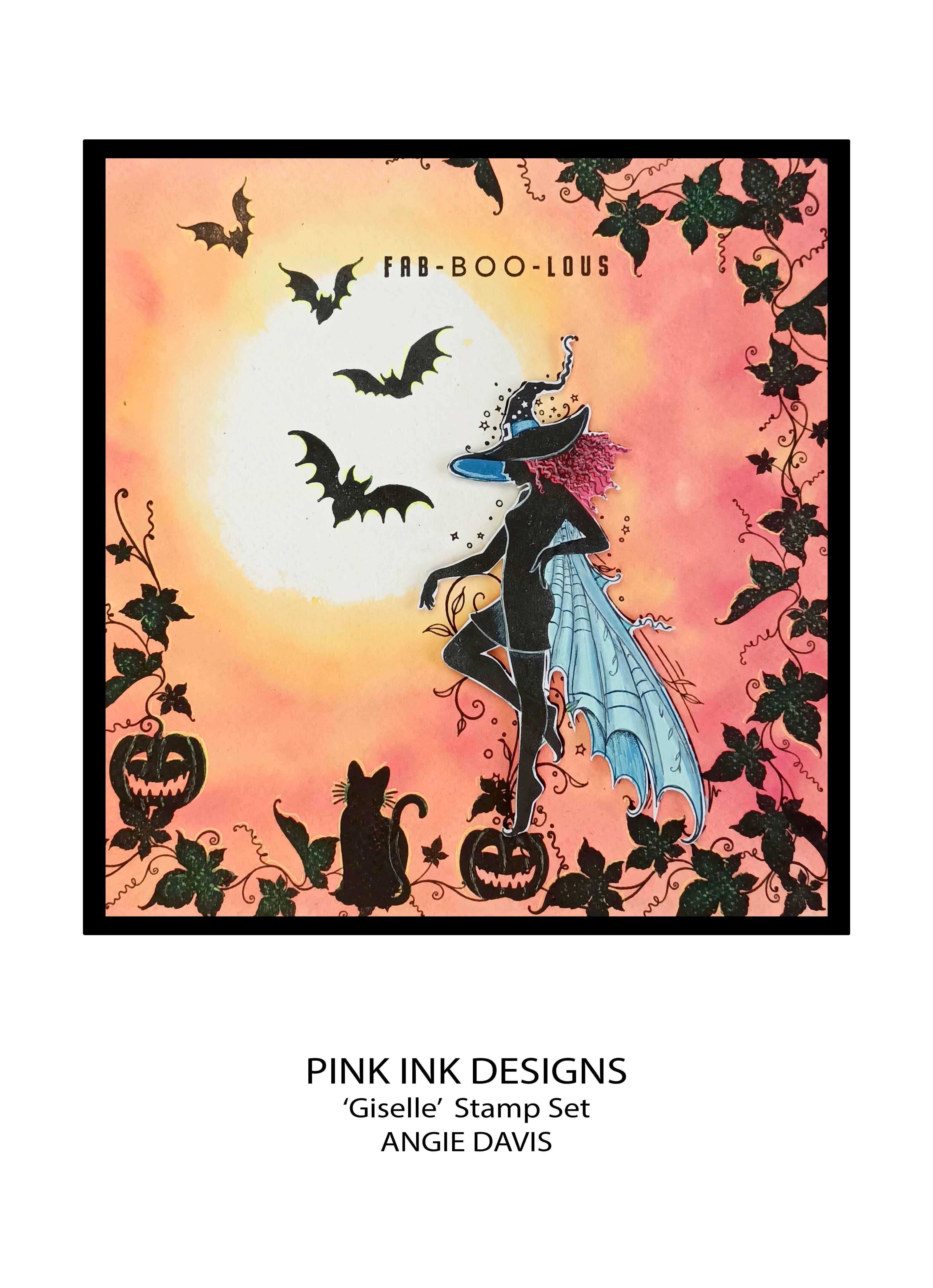 Pink Ink Designs Giselle 6 in x 8 in Clear Stamp Set