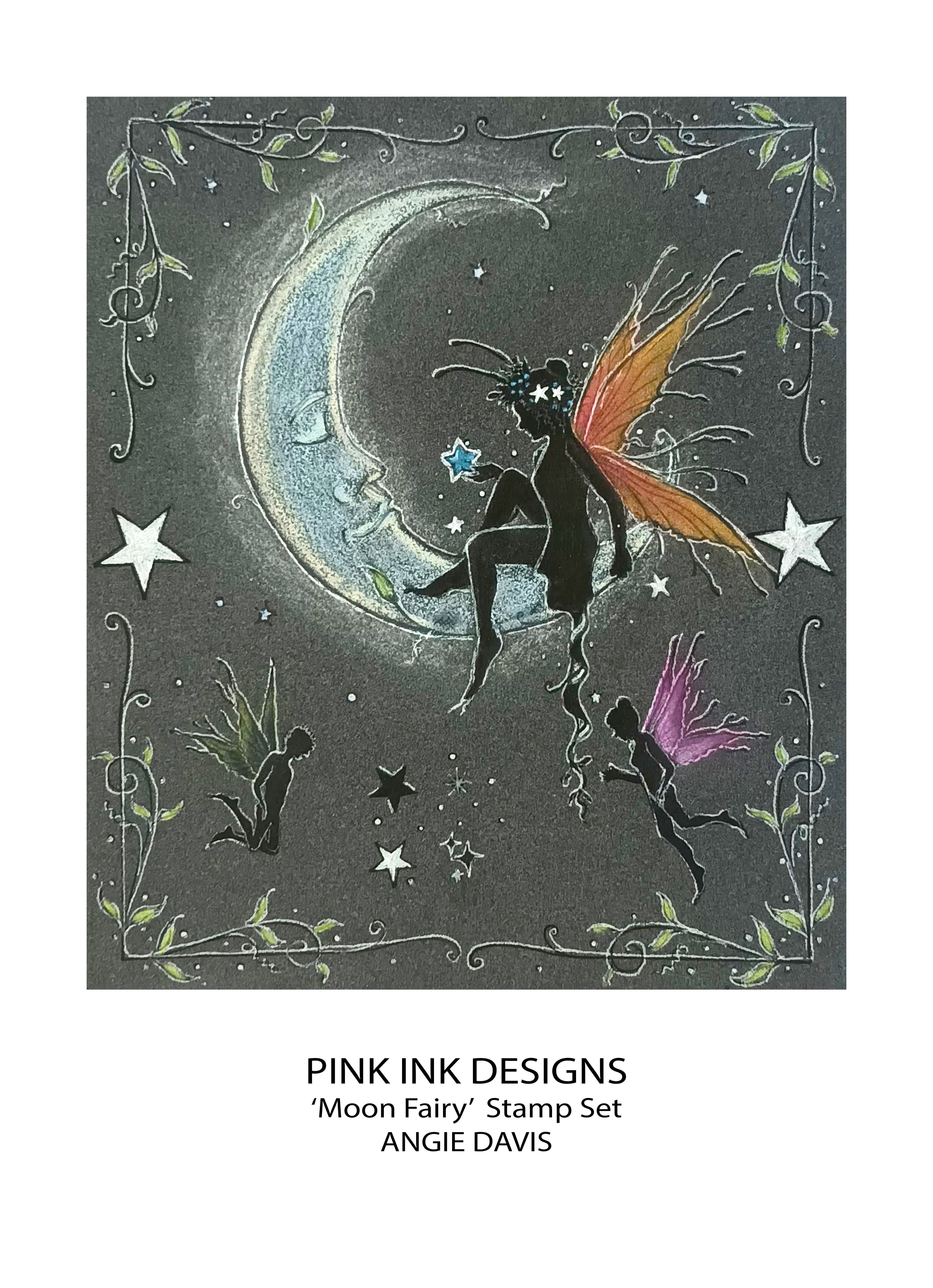 Pink Ink Designs Moon Fairy 6 in x 8 in Clear Stamp Set