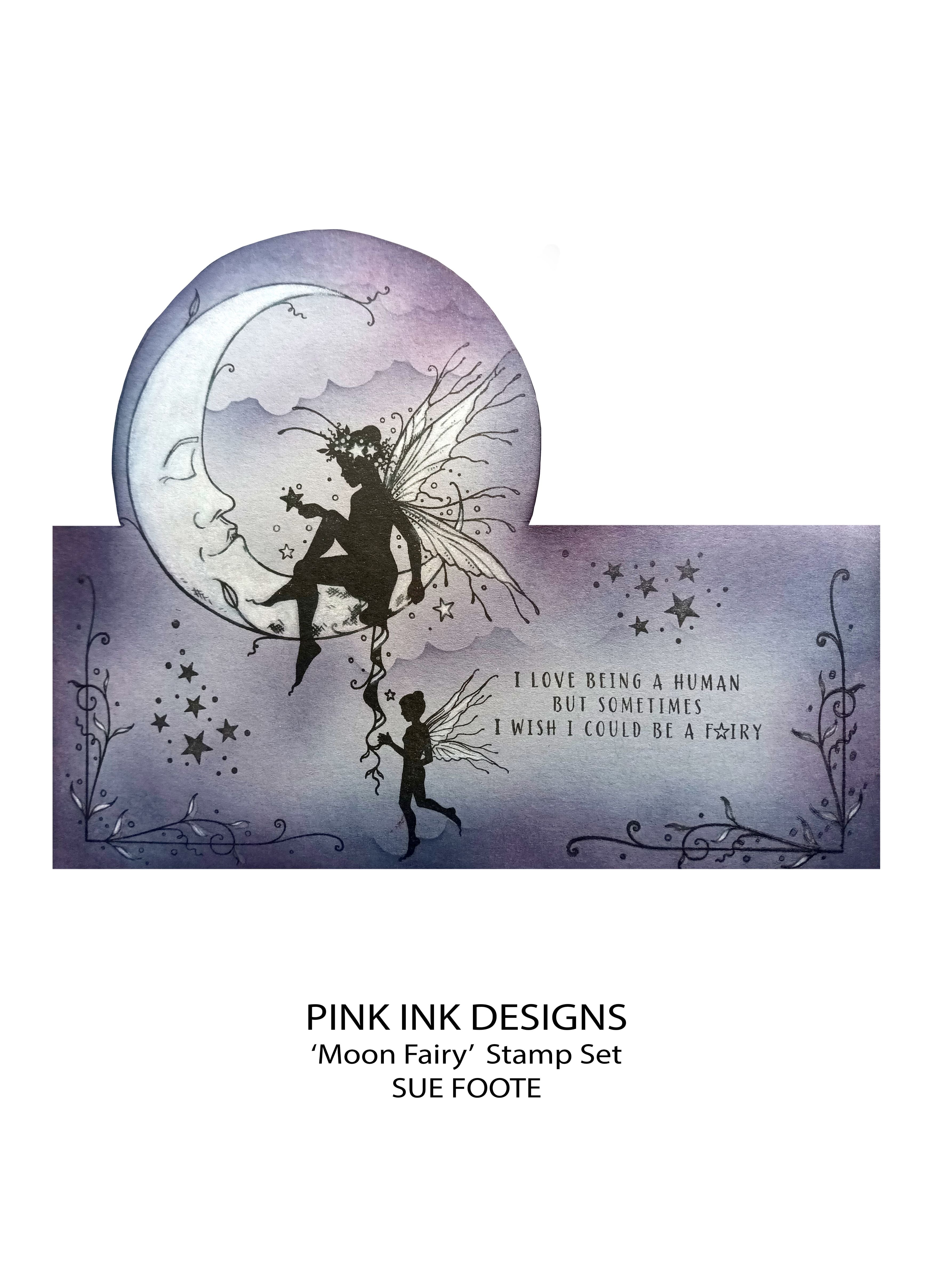 Pink Ink Designs Moon Fairy 6 in x 8 in Clear Stamp Set