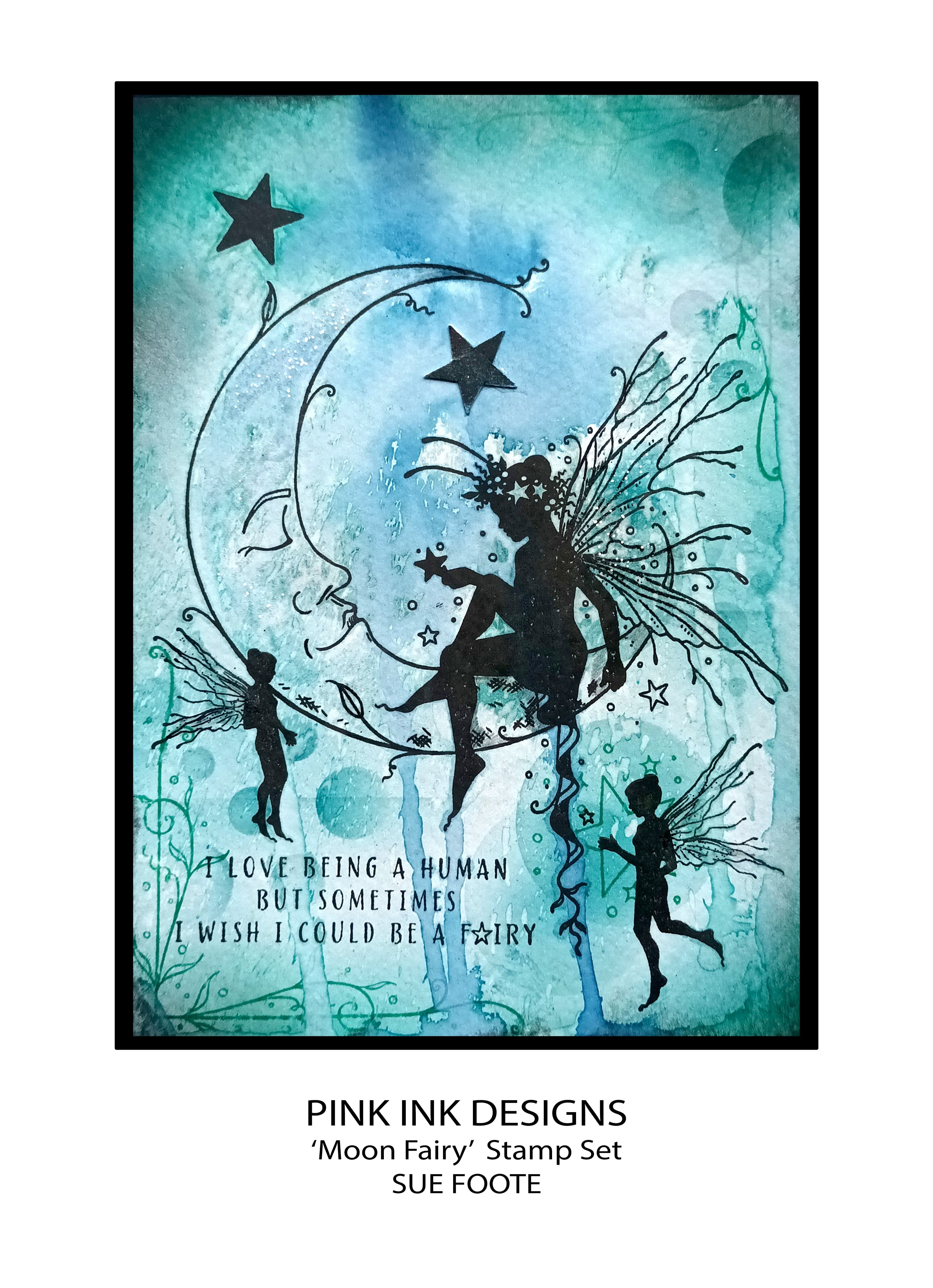 Pink Ink Designs Moon Fairy 6 in x 8 in Clear Stamp Set