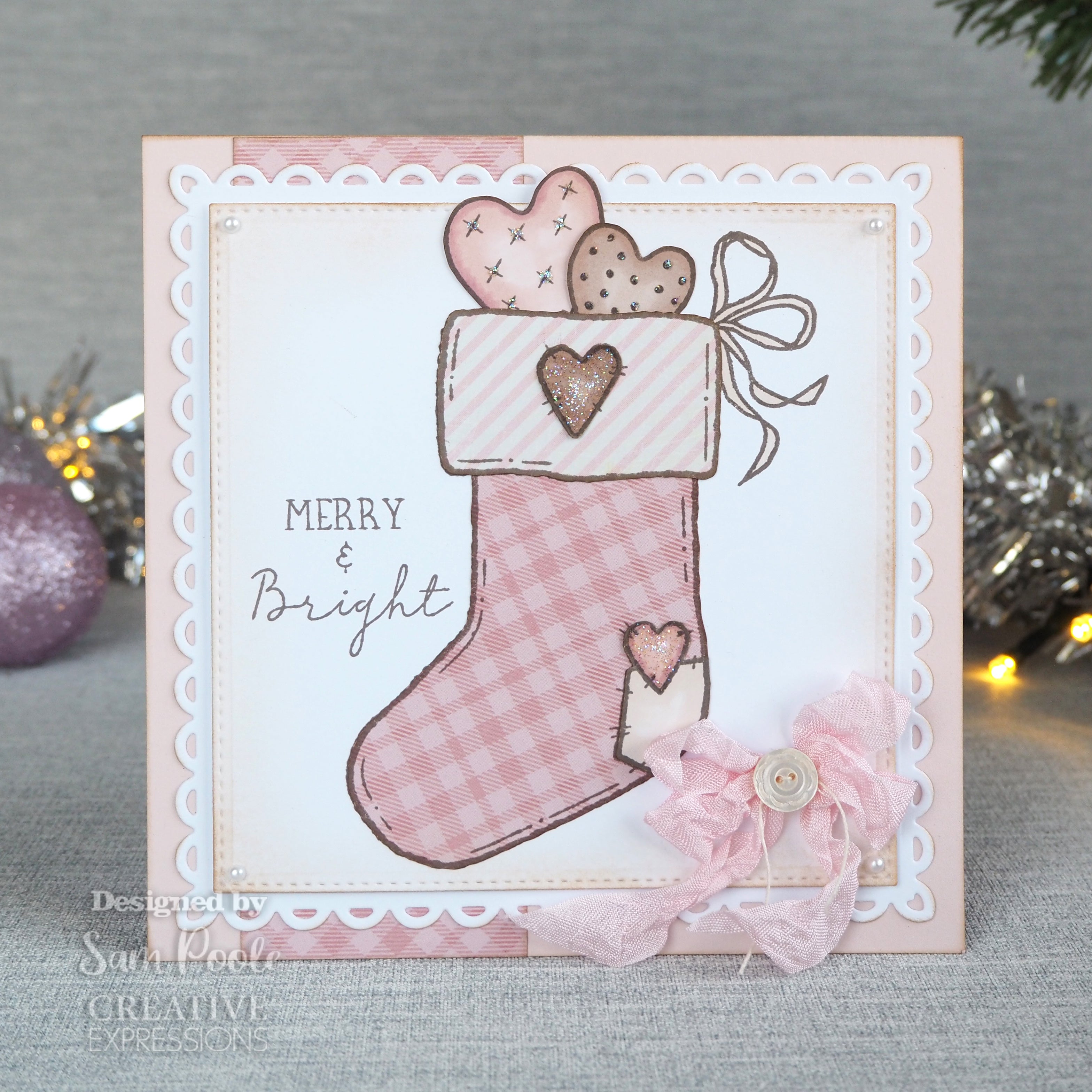 Creative Expressions Sam Poole Sweet Stocking 6 in x 4 in Clear Stamp Set