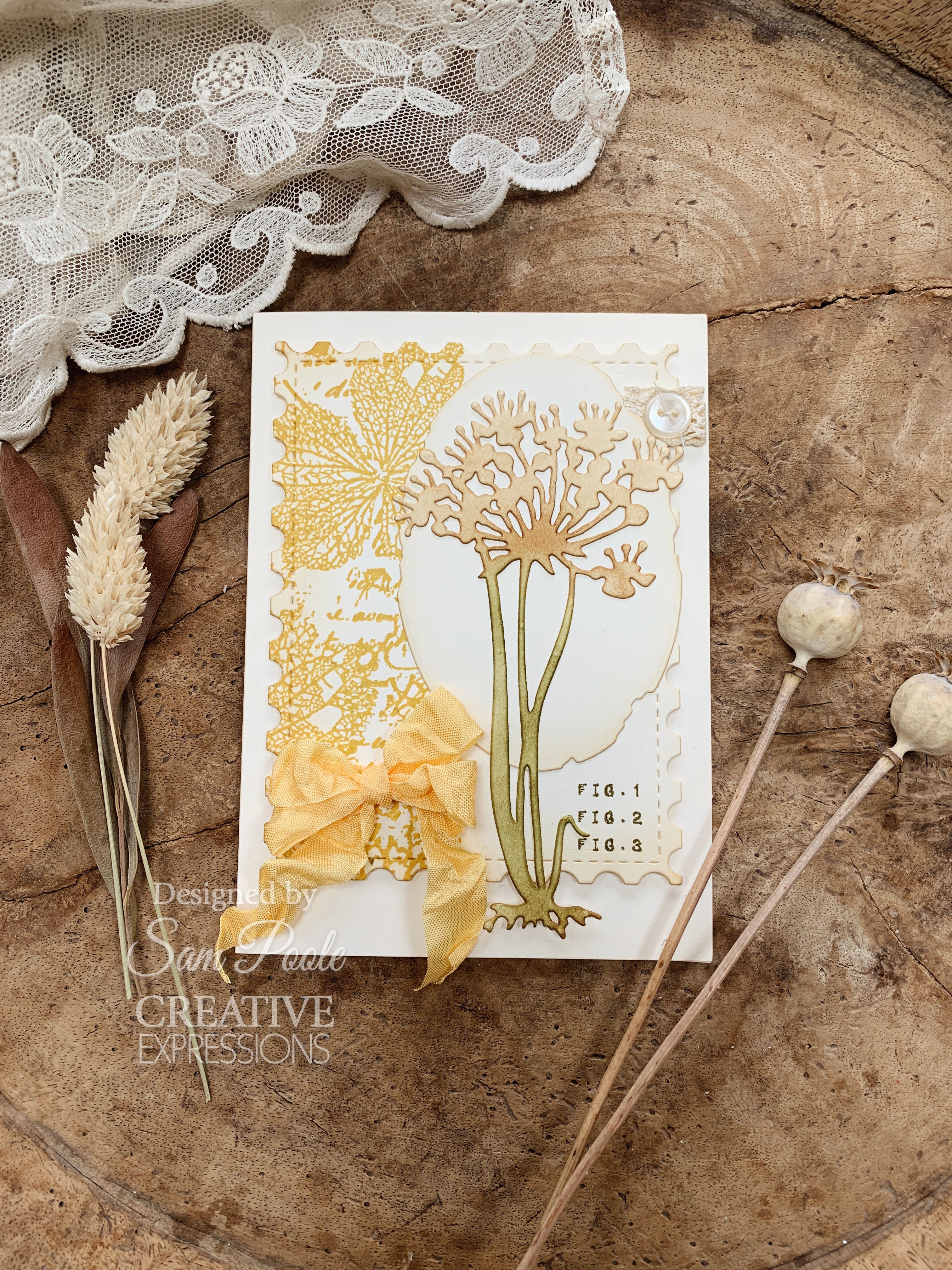 Creative Expressions Sam Poole Faded Flora 4 in x 6 in Clear Stamp Set