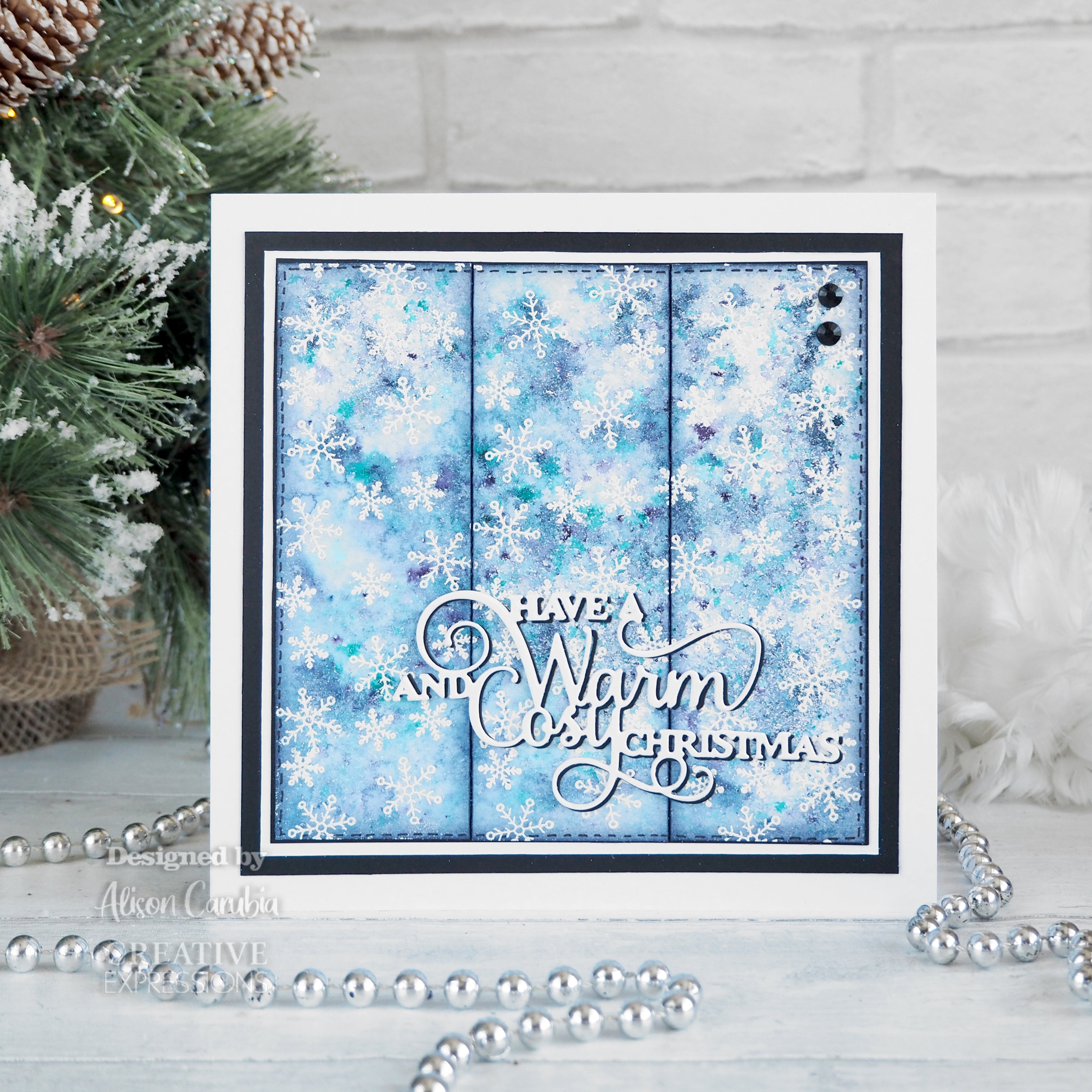 Creative Expressions Sam Poole Snow Storm Background 6 in x 4 in Pre Cut Rubber Stamp