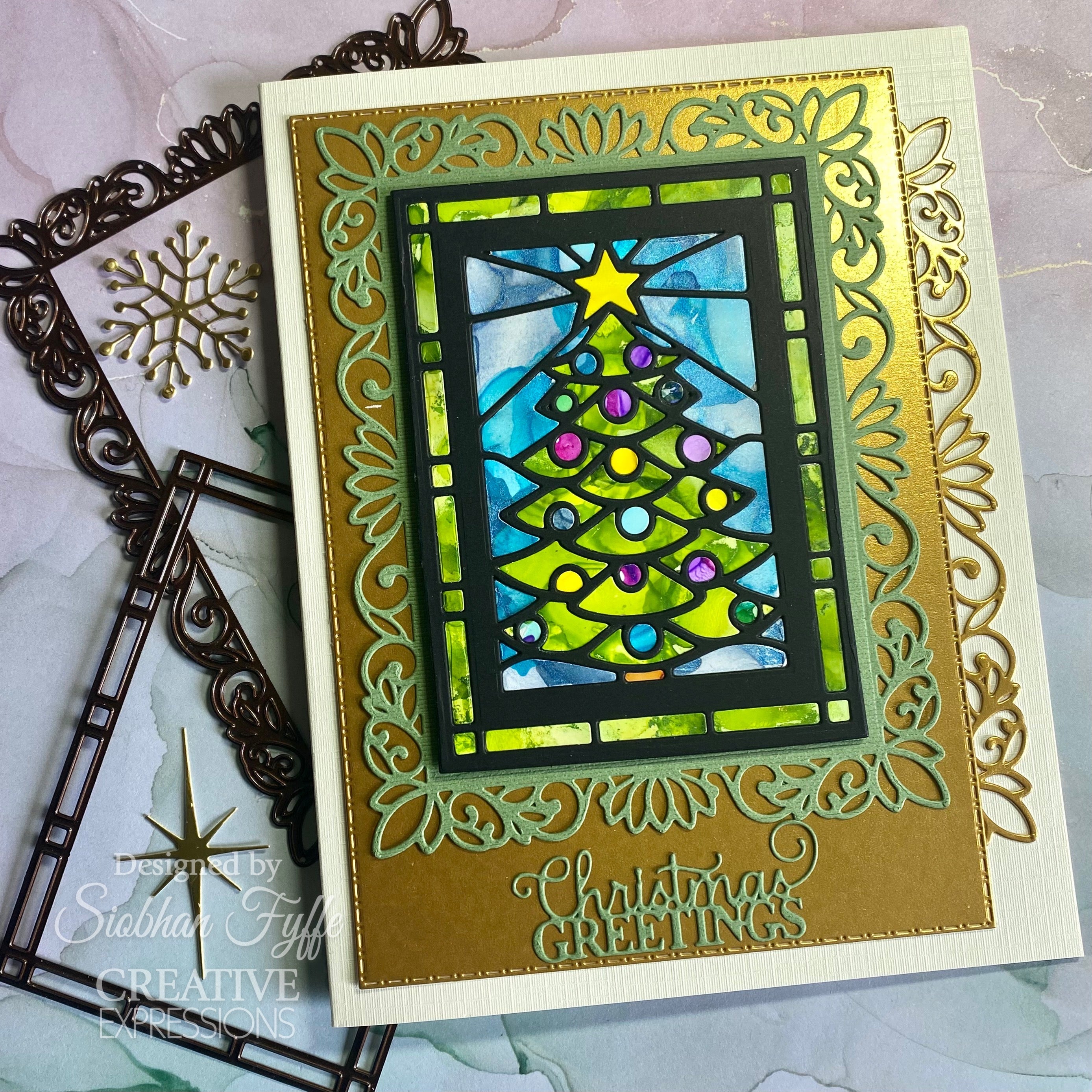 Creative Expressions Sue Wilson Festive Stained Glass Christmas Tree Craft Die