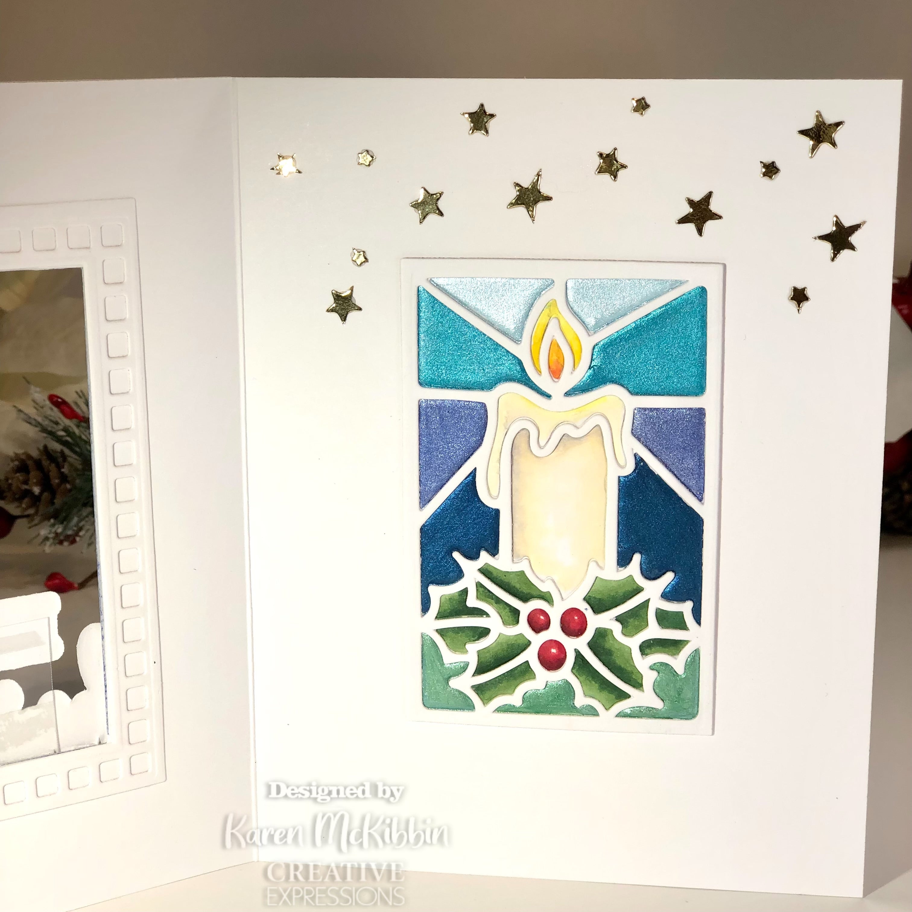 Creative Expressions Sue Wilson Festive Stained Glass Candle Craft Die