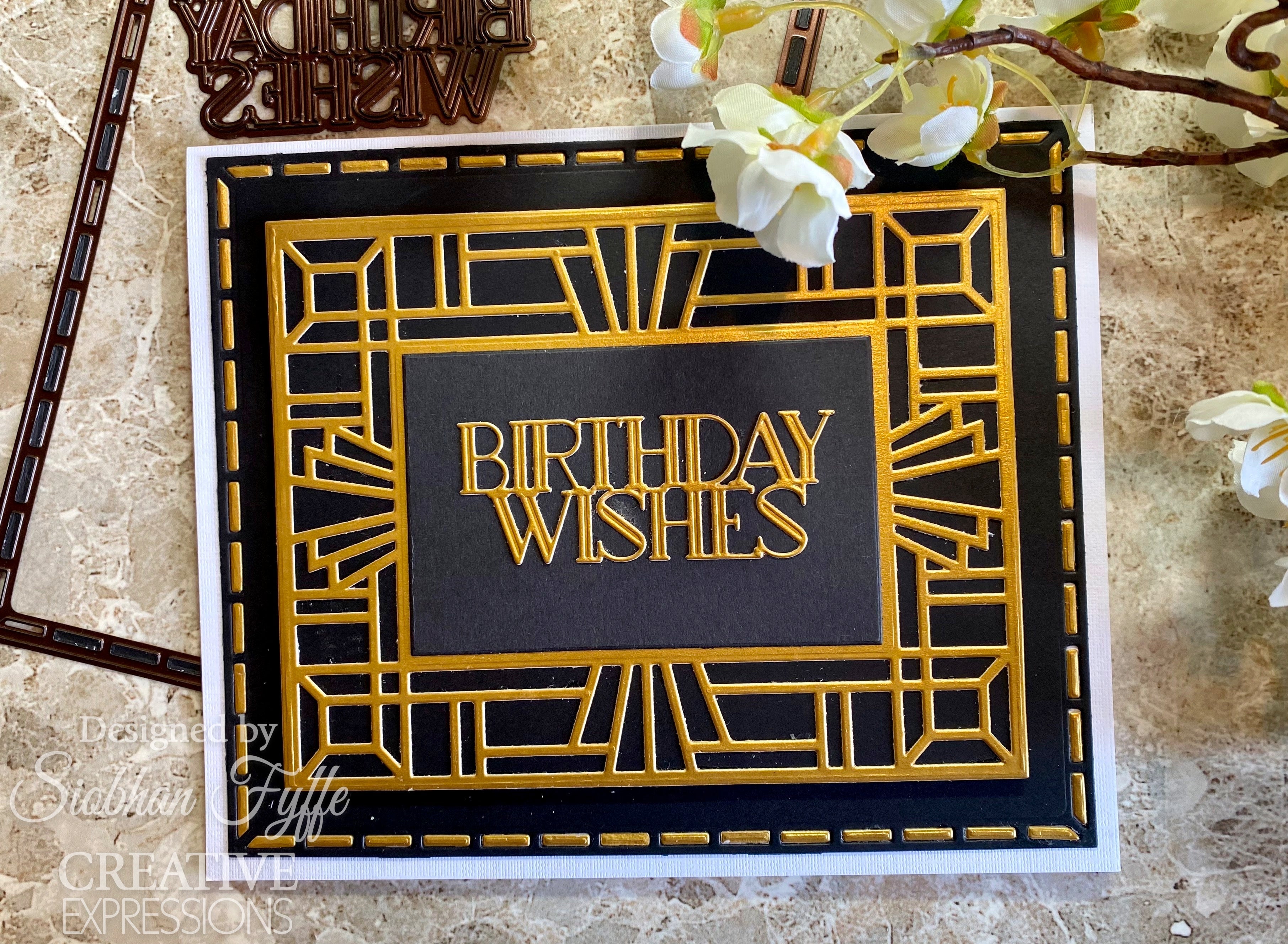 Creative Expressions Sue Wilson Mini Expressions Art Deco Birthday Wishes Craft Die