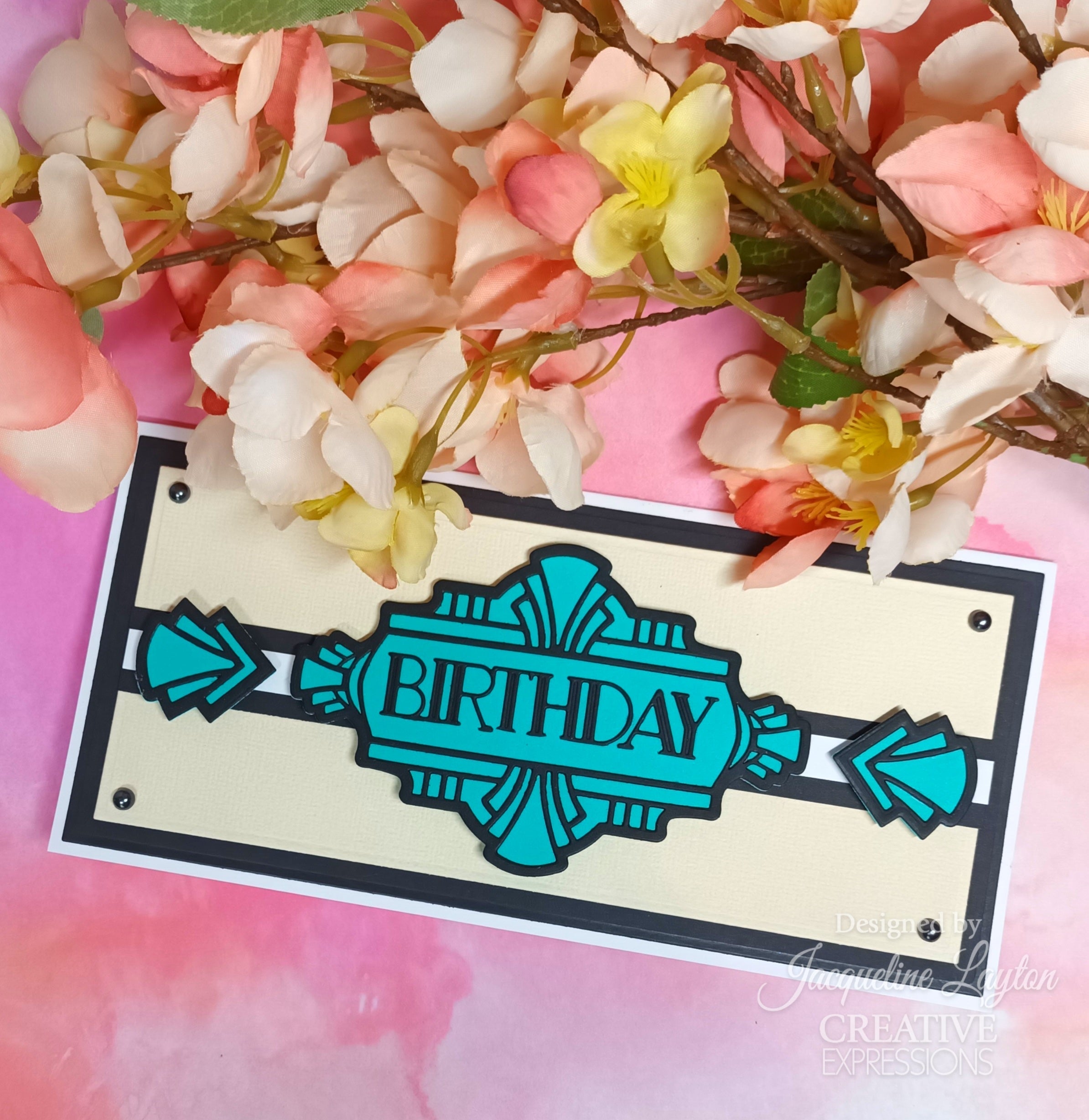 Creative Expressions Sue Wilson Mini Expressions Art Deco Birthday Wishes Craft Die