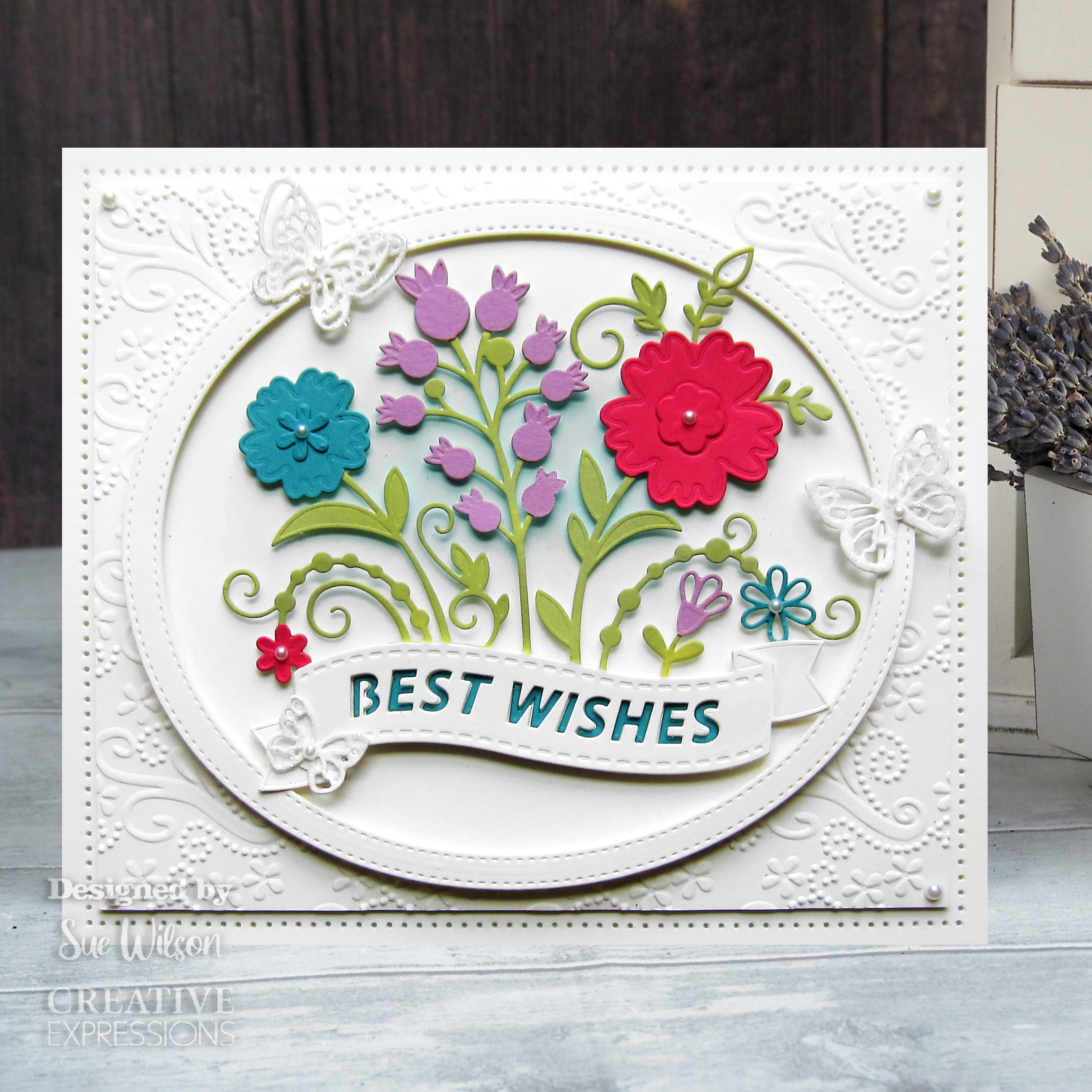 Creative Expressions Sue Wilson Floral Wishes Banner Craft Die