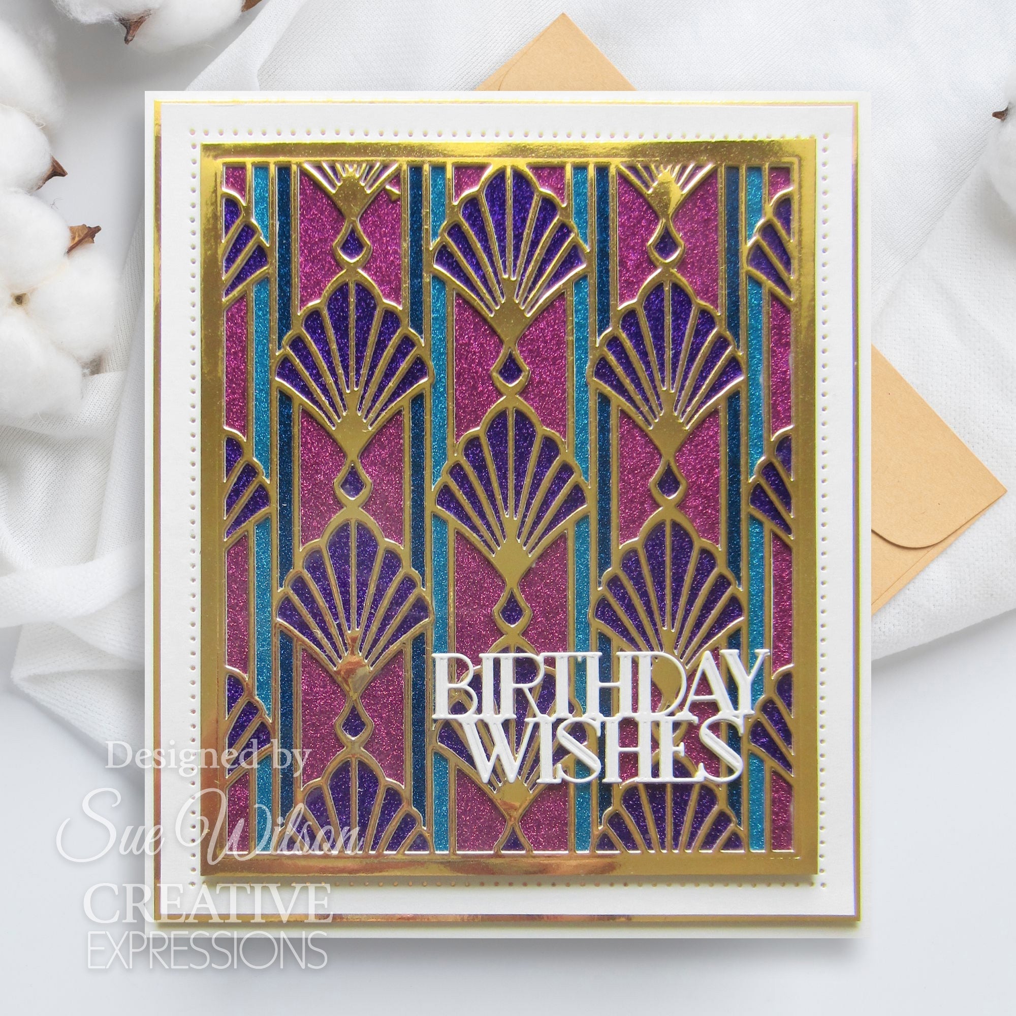 Creative Expressions Sue Wilson Mini Expressions Art Deco Birthday Wishes Craft Die