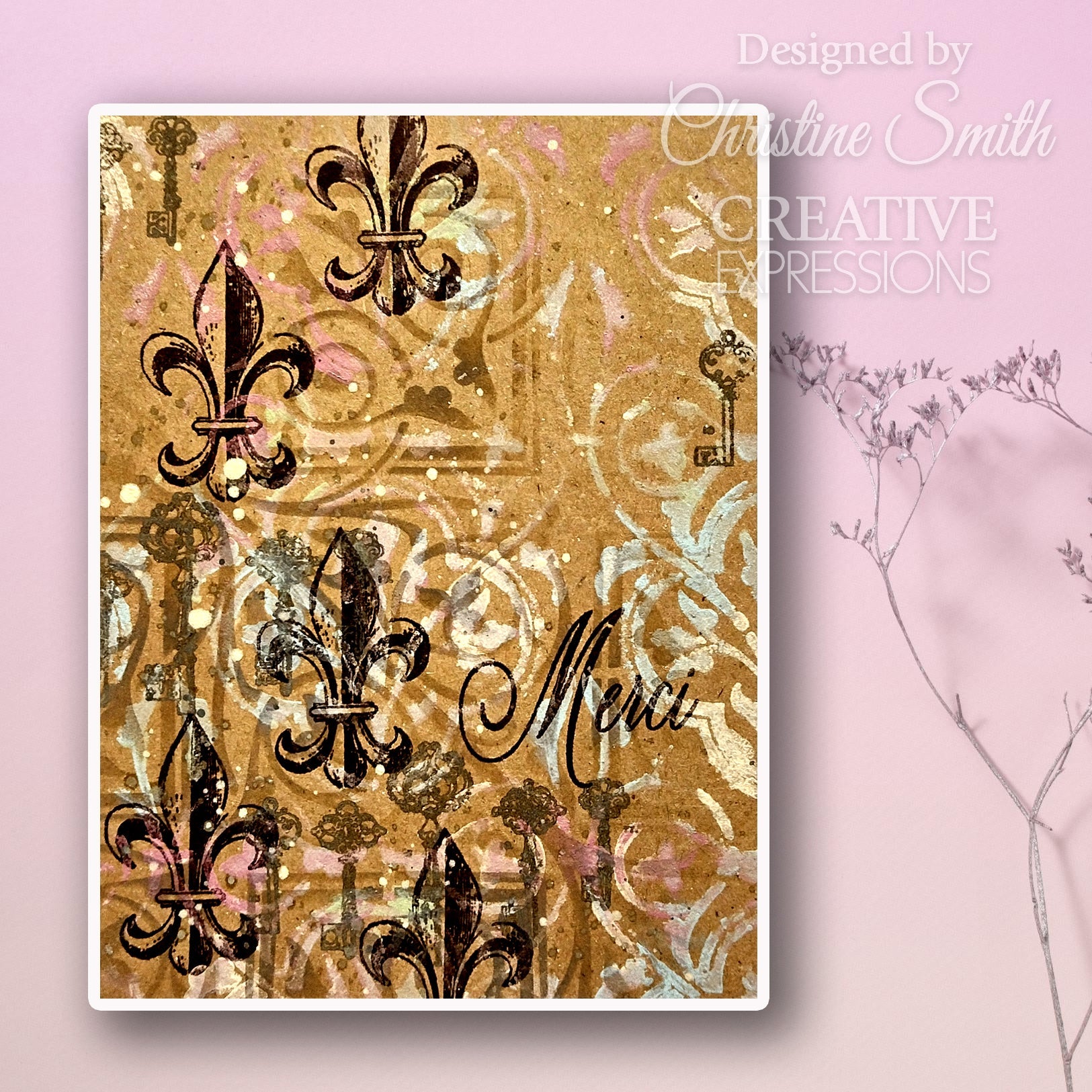 Creative Expressions Taylor Made Journals Fleur-de-lis Trellis 6 in x 6 in Stencil