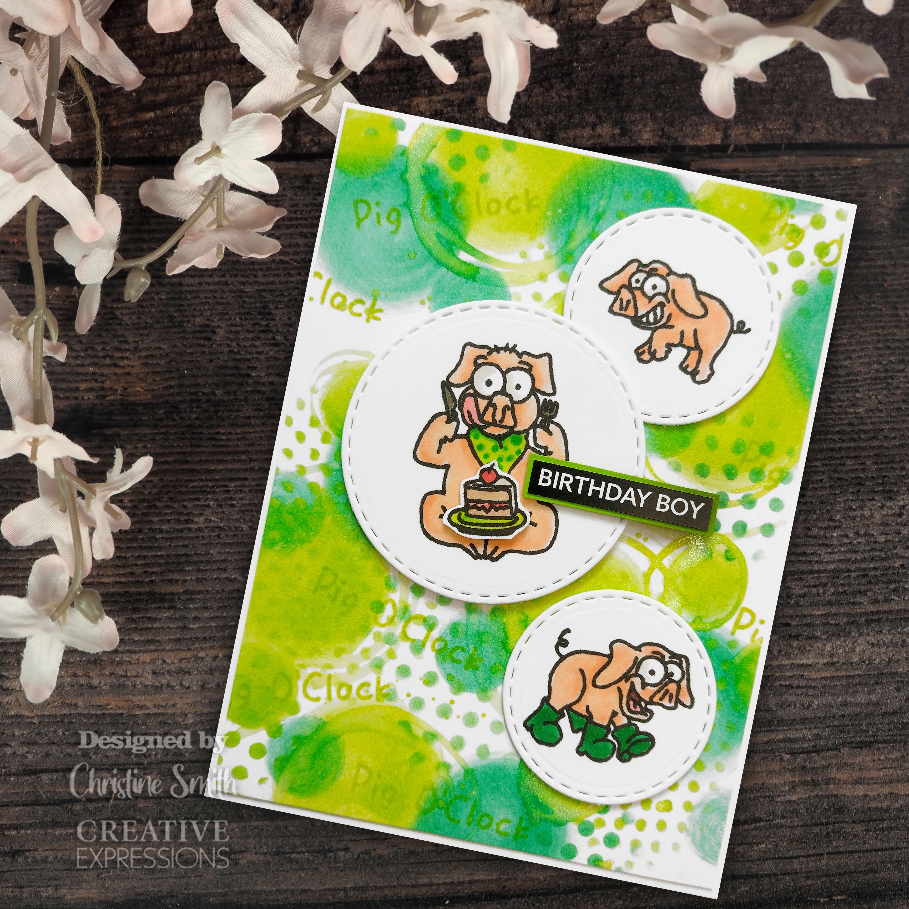 Creative Expressions Pigging Good Time 6 in x 4 in Clear Stamp Set