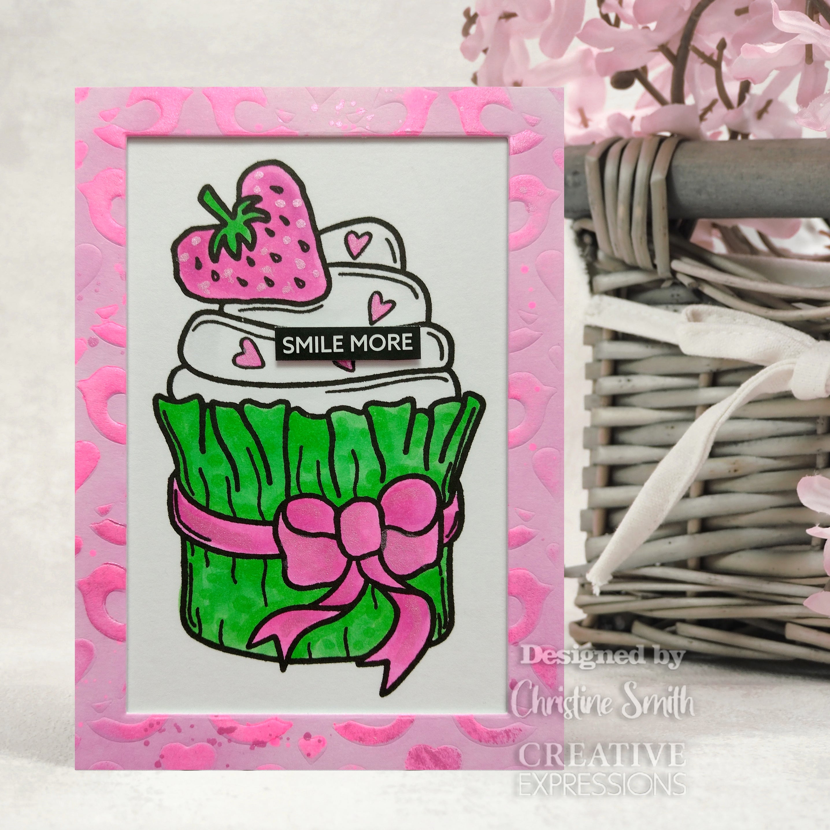 Creative Expressions Sam Poole Cupcake Kisses 6 in x 4 in Clear Stamp Set