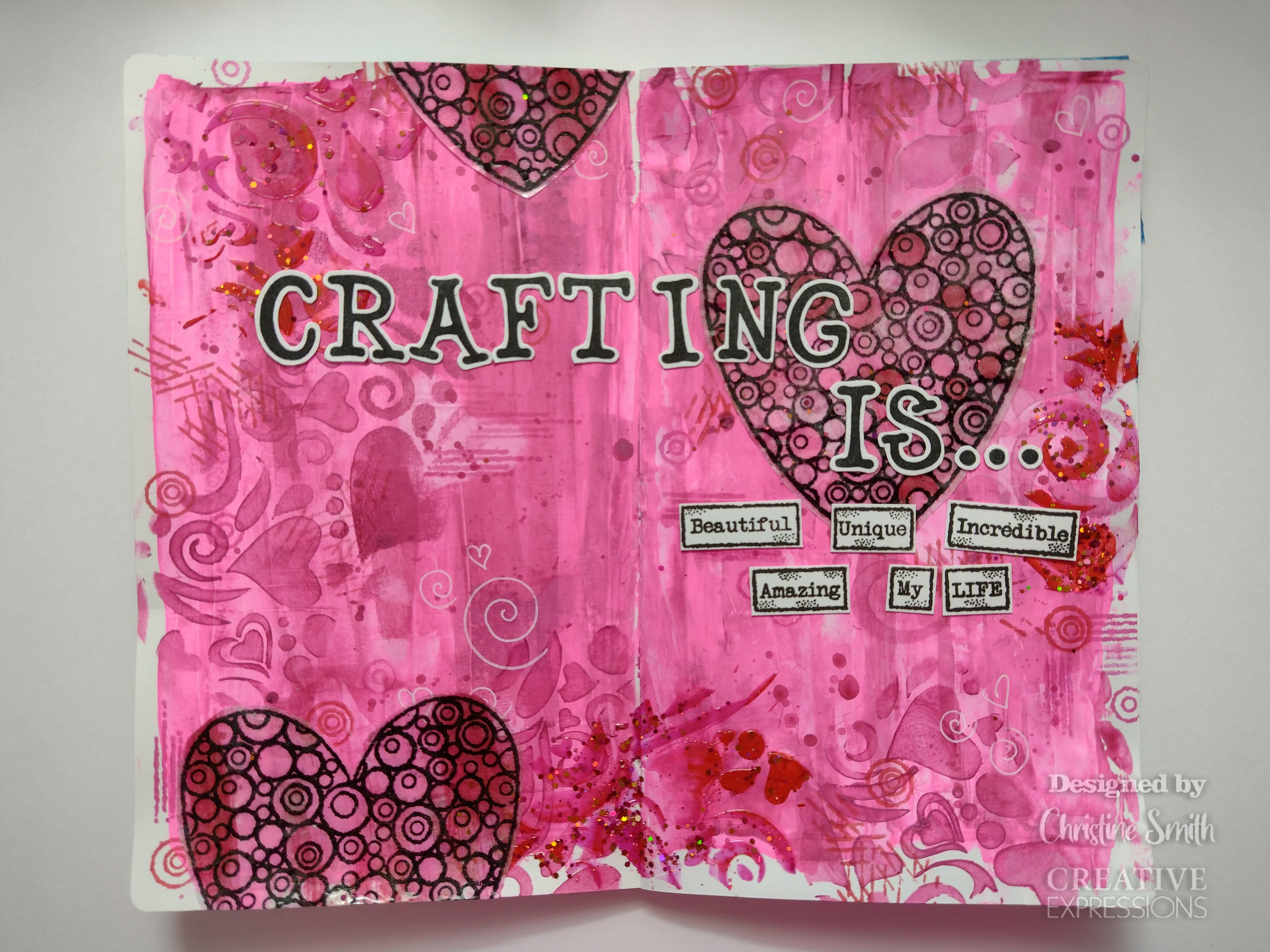 Creative Expressions Swirling Hearts DL Stencil 4 in x 8 in (10.0 x 20.3 cm)