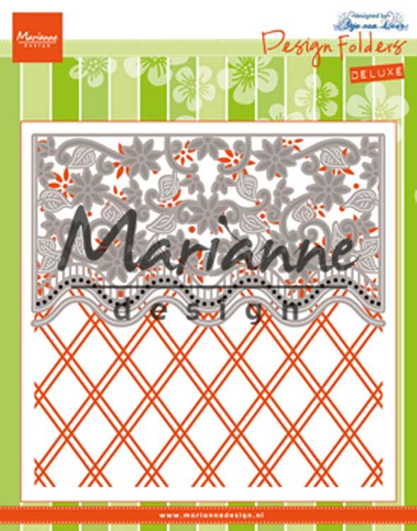 Marianne Design Embossing Folder Anja's Flower Border