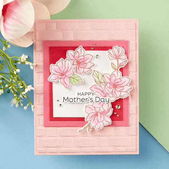 Woven 3D Embossing Folder from the Spring Sampler Collection by Simony Hurley