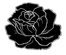 Rose Bloom Solid Rubber Cling Stamp