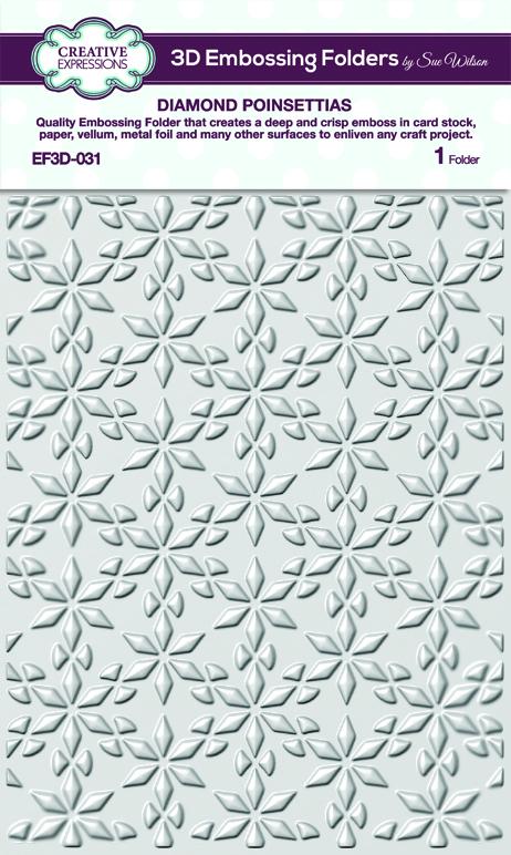Diamond Poinsettias 5 3/4 x 7 1/2 3D Embossing Folder