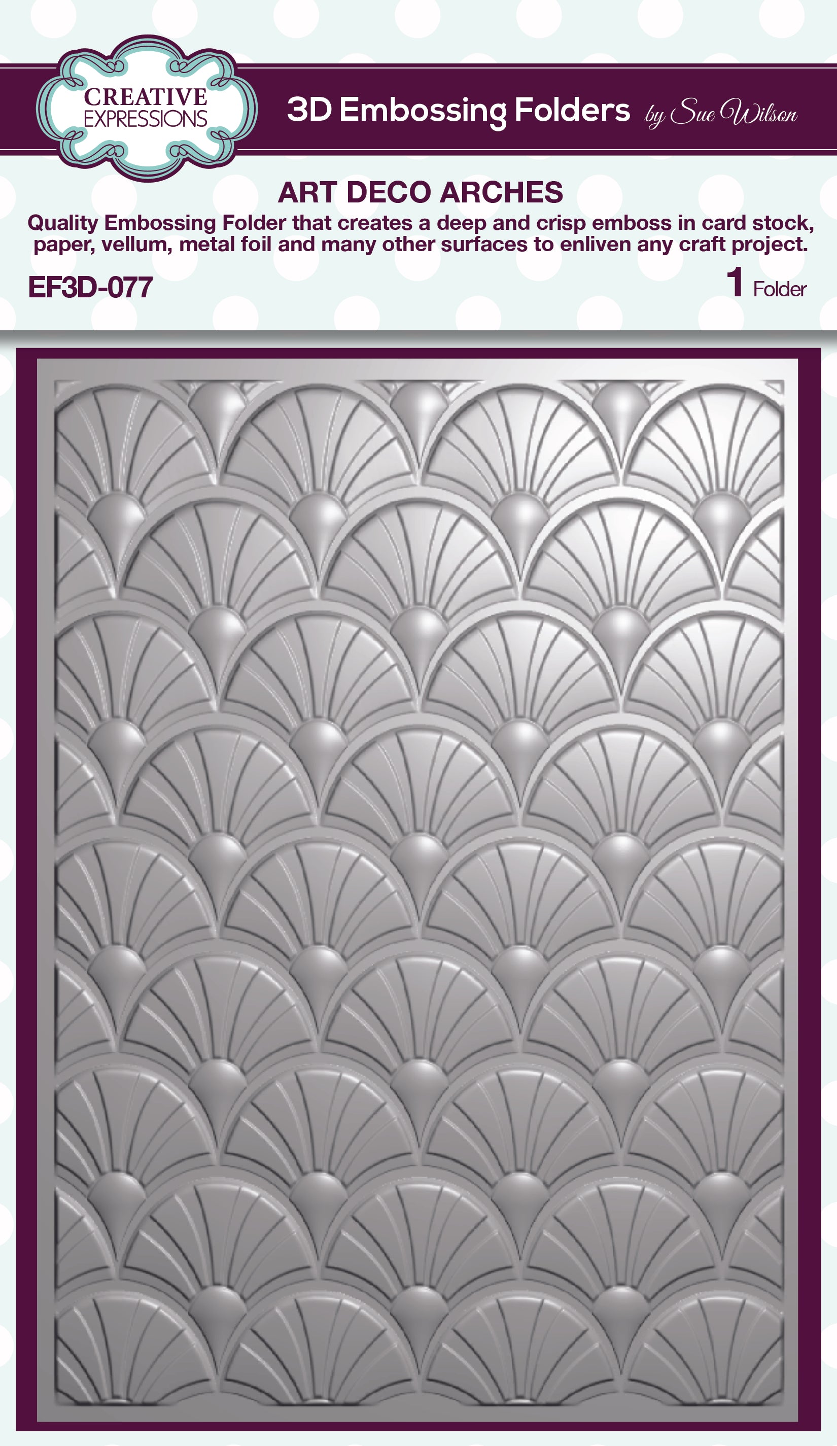 Creative Expressions Art Deco Arches 5 in x 7 in 3D Embossing Folder