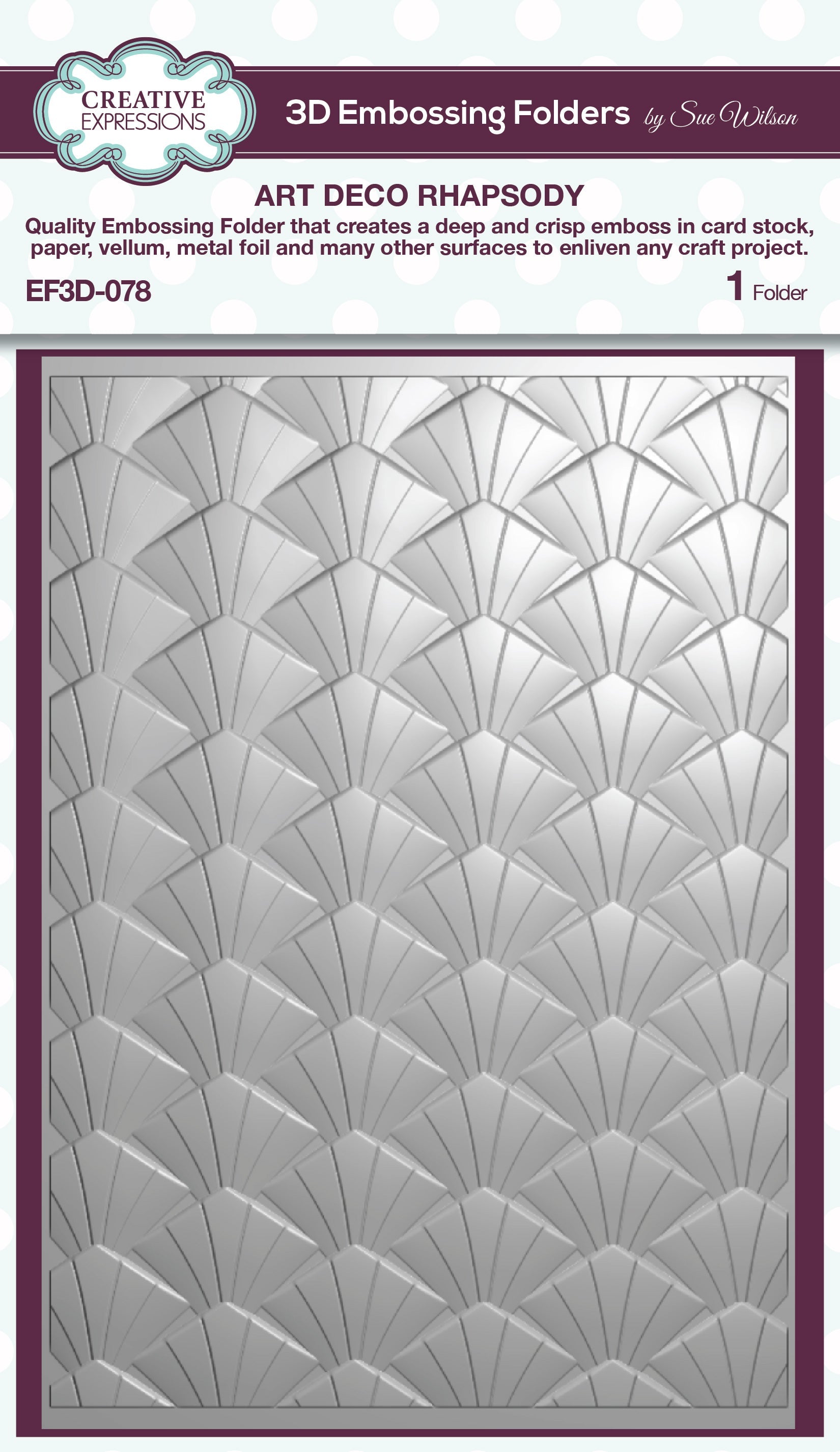 Creative Expressions Art Deco Rhapsody 5 in x 7 in 3D Embossing Folder
